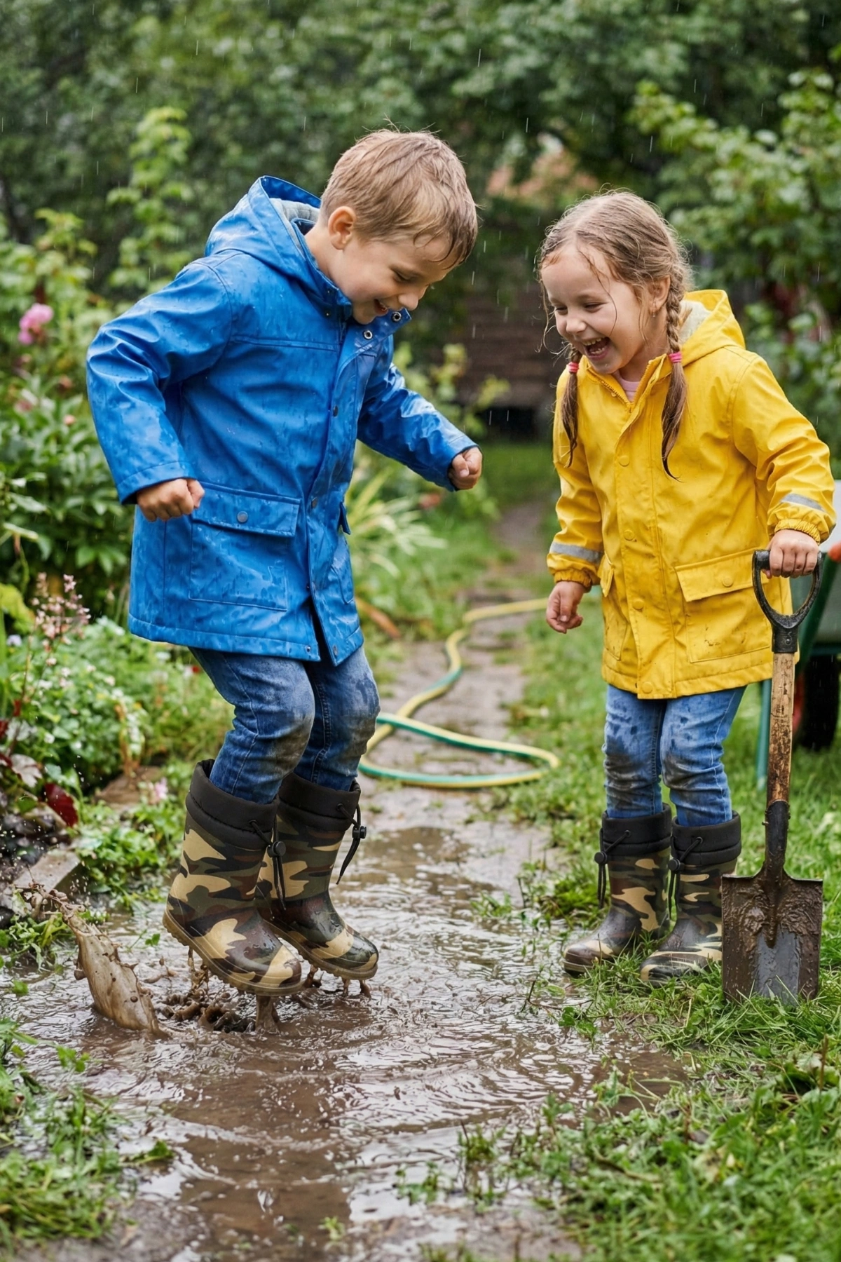 Konçlu Peluşlu Unisex Çocuk Yağmur Çizmesi 26-35 Şeffaf Kamuflaj
