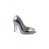 Luxuria Gümüş Parlak Rahat Yüksek Stiletto Topuklu Ayakkabı