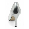 Luxuria Gümüş Parlak Rahat Yüksek Stiletto 10 Cm Topuklu Ayakkabı