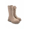 Panache Suni Bej Kadın Bağcıklı ve Fermuarlı Çizme