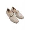 Scarpe Bej Hakiki Deri Süet Kadın Loafer Babet Ayakkabı