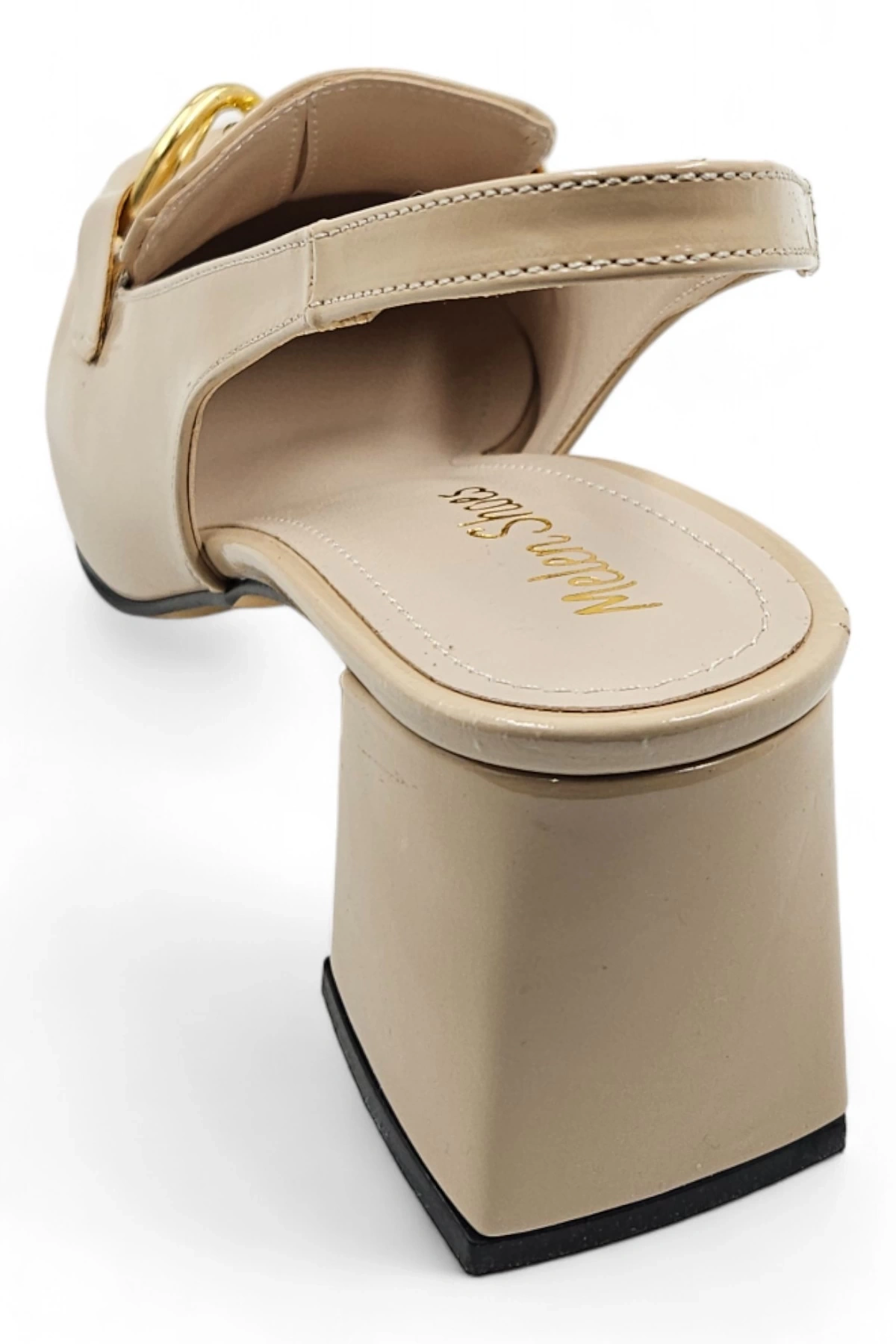 Allure Bej Kadın Slingback Loafer Topuklu Ayakkabı