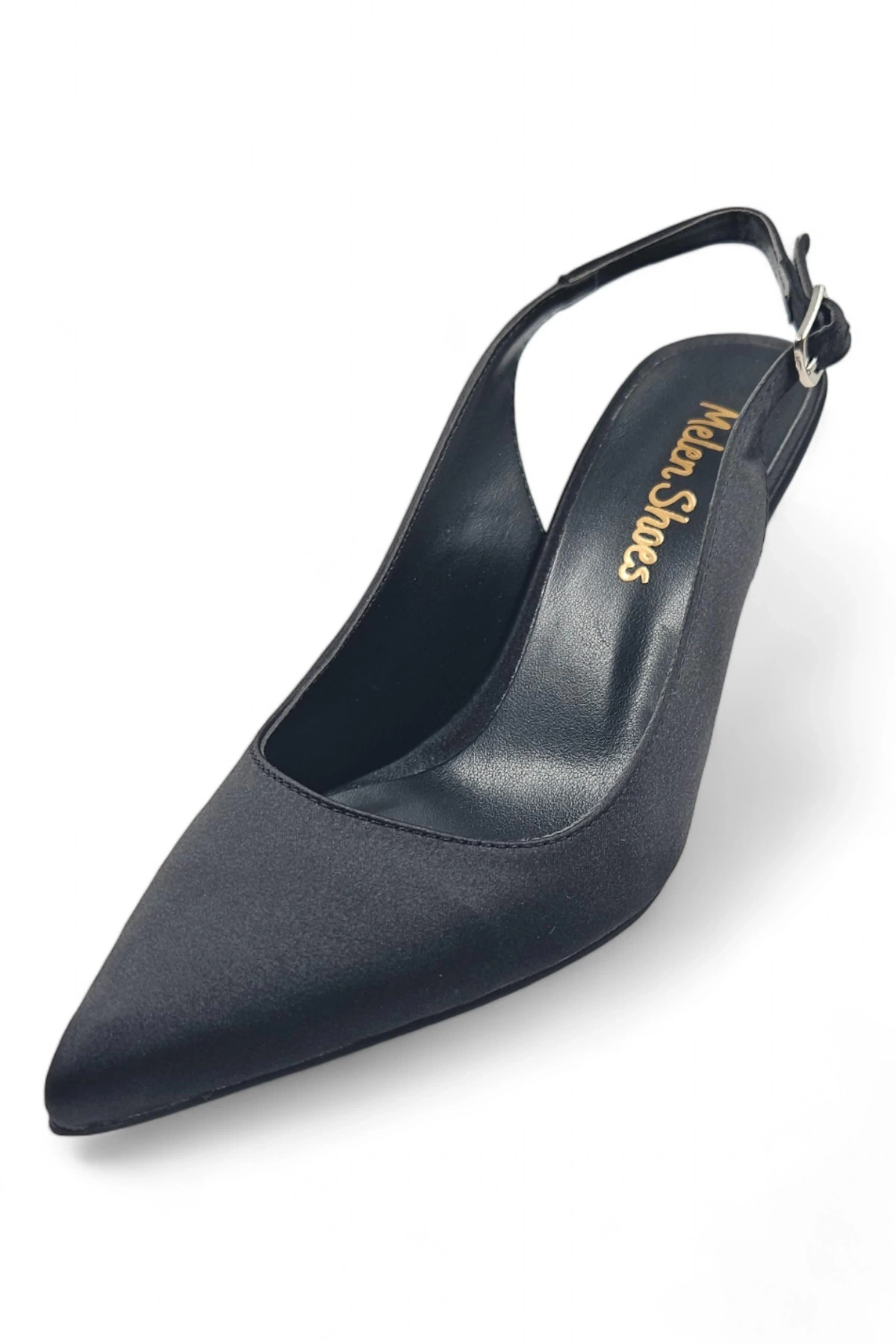 Amber Siyah Topuk Taş Detaylı Kadın Stiletto Topuklu Ayakkabı