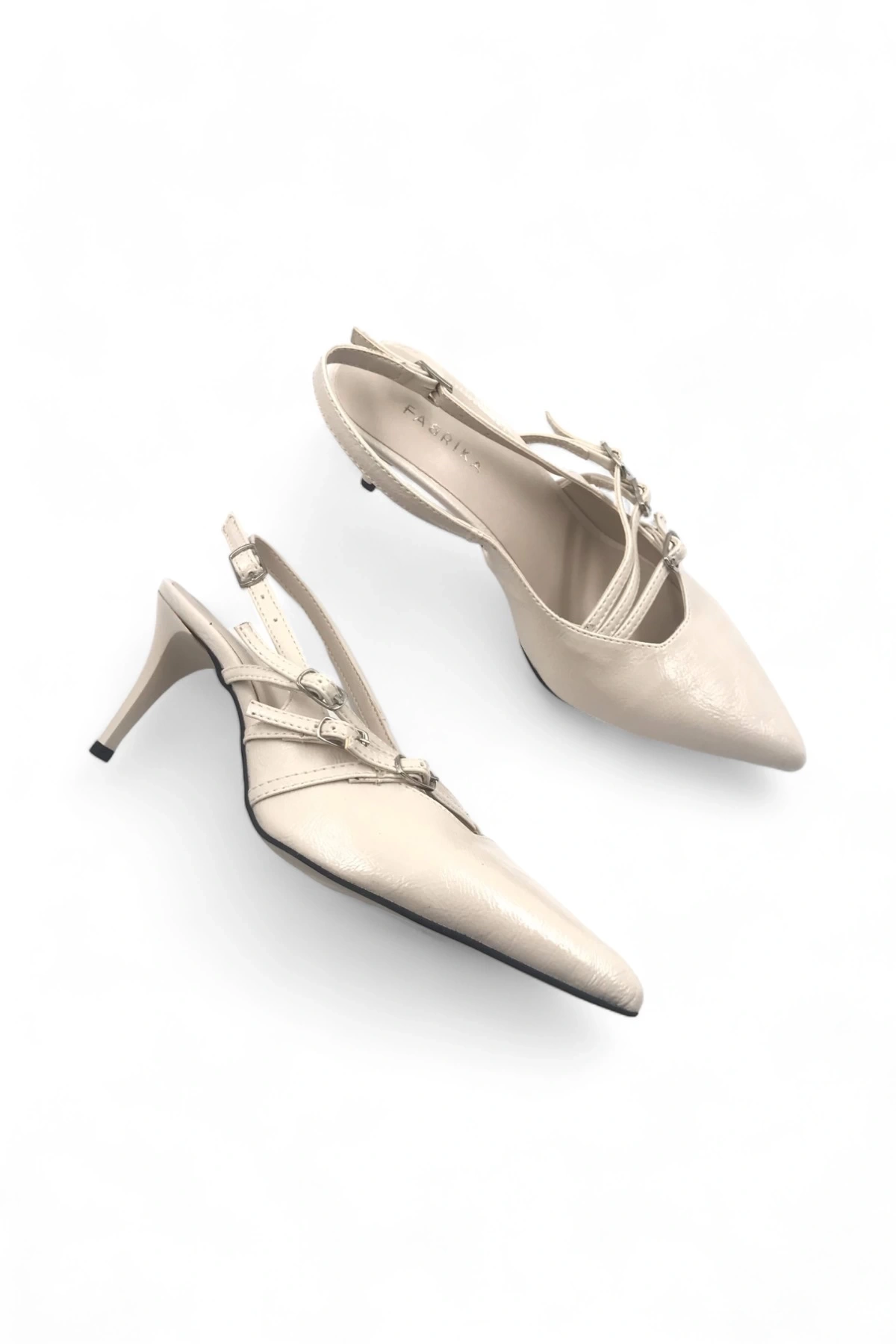 Claus Bej Sivri Burun Stiletto Topuklu Ayakkabı