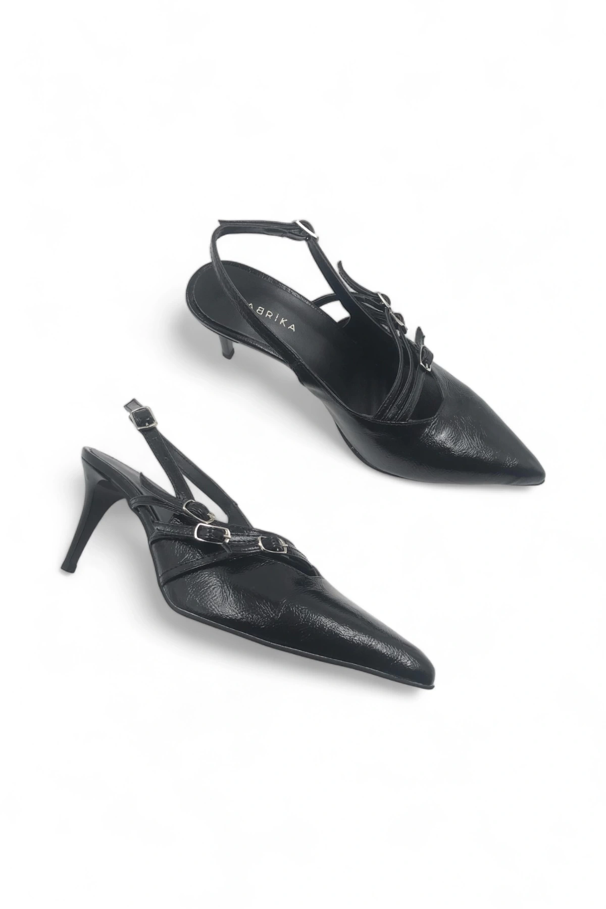 Claus Siyah Sivri Burun Stiletto Topuklu Ayakkabı