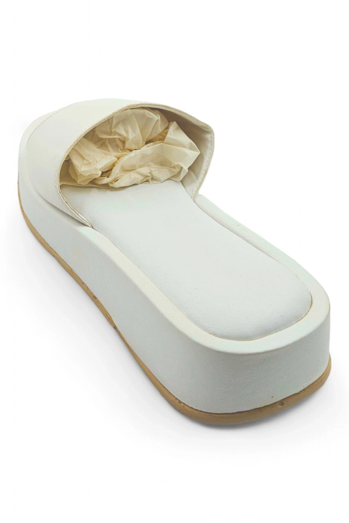 Daisy Beyaz Kalın Tabanlı Rahat Kadın Terlik