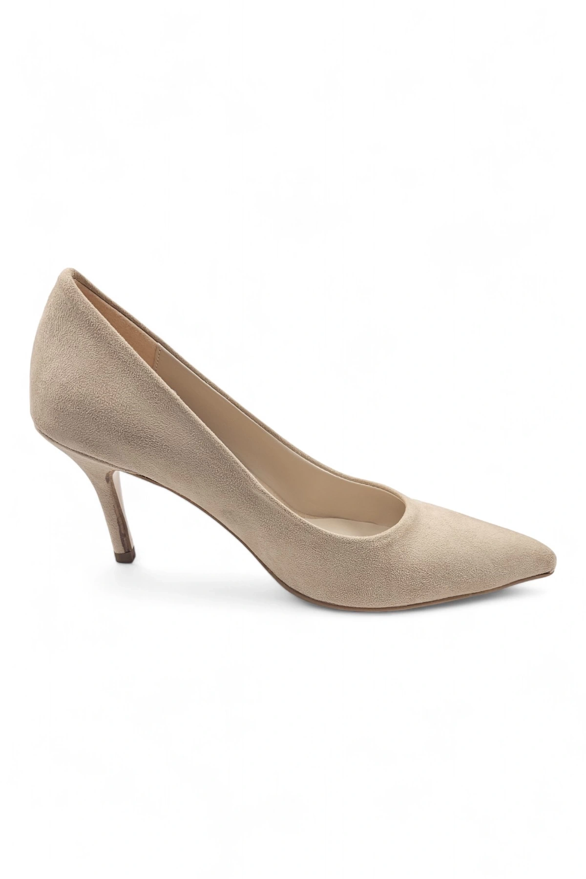 Darlay Bej Süet Rahat Klasik Kadın Stiletto Topuklu Ayakkabı