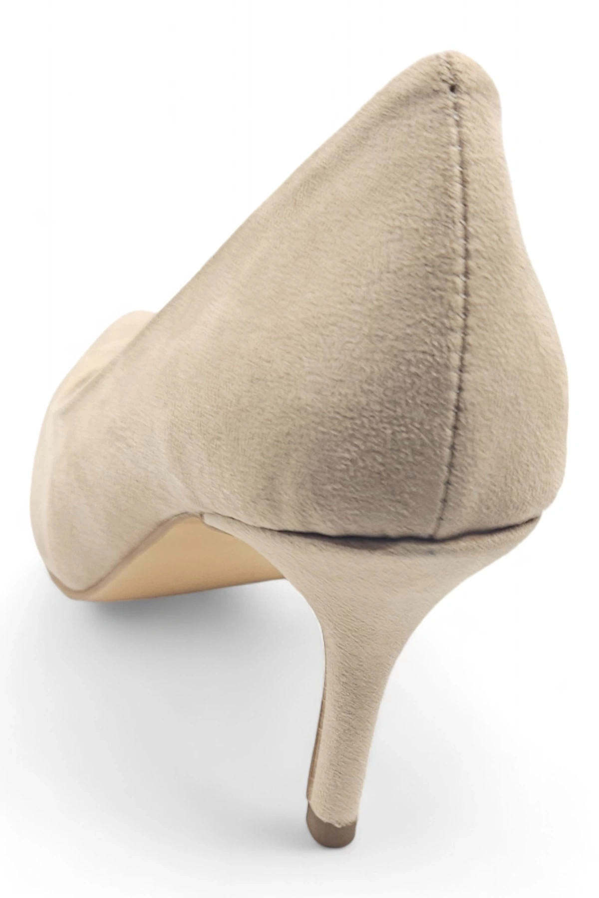 Darlay Bej Süet Rahat Klasik Kadın Stiletto Topuklu Ayakkabı