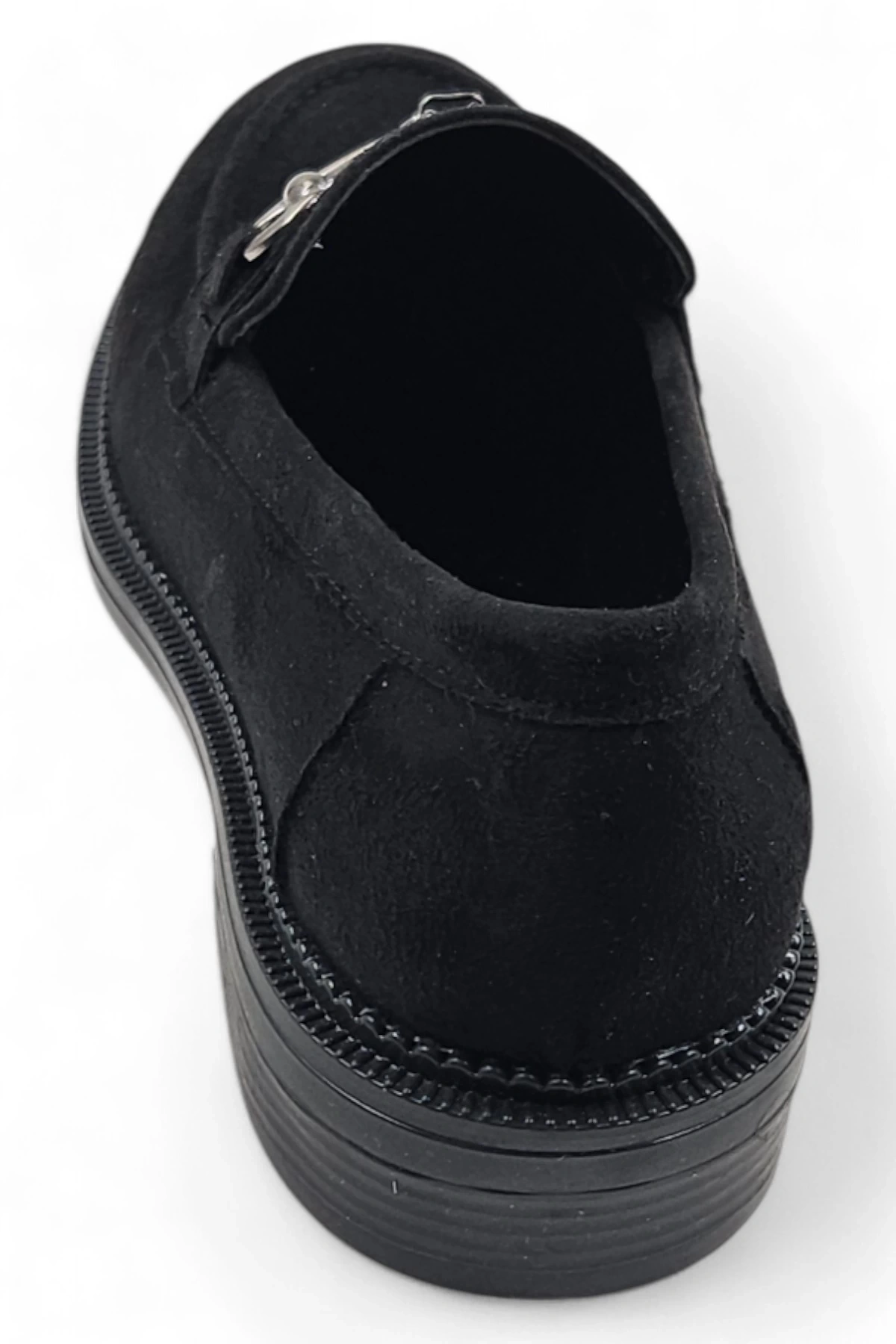 Dazzle Siyah Tokalı Süet Makosen Kadın Günlük Loafer Ayakkabı