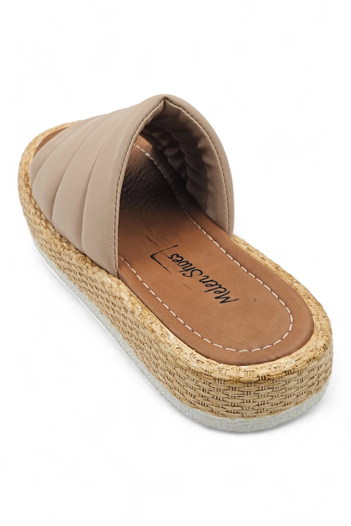 Diary Bej Bohem Tarzı Etnik Kadın Hasır Taban Yazlık Günlük Terlik