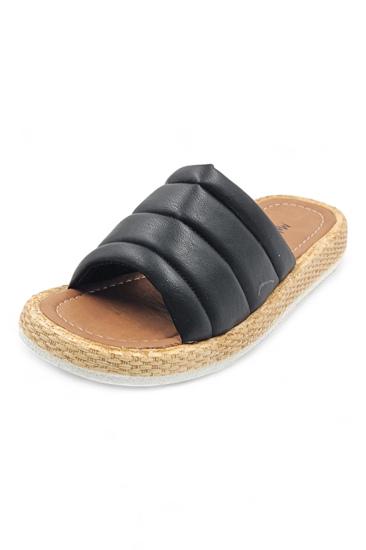 Diary Siyah Bohem Tarzı Etnik Kadın Hasır Taban Yazlık Günlük Terlik