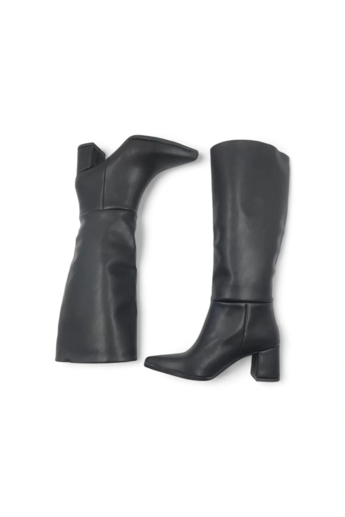 Elegia Siyah Suni Deri Rahat Kadın Topuklu Çizme