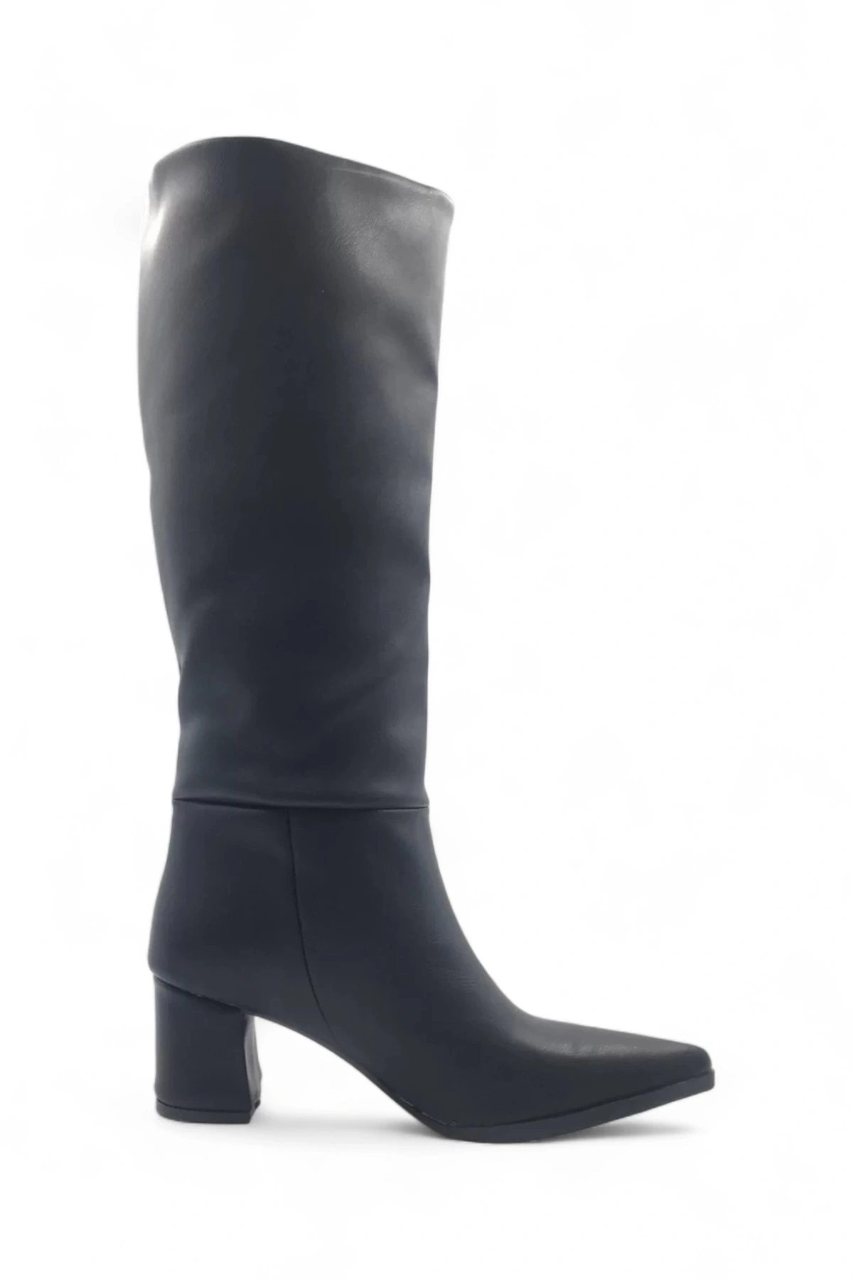 Elegia Siyah Suni Deri Rahat Kadın Topuklu Çizme