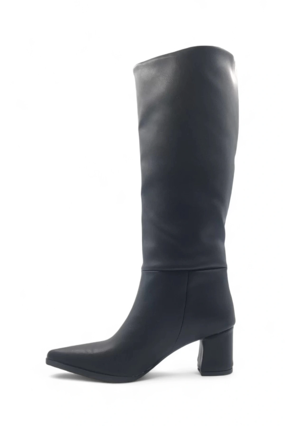 Elegia Siyah Suni Deri Rahat Kadın Topuklu Çizme