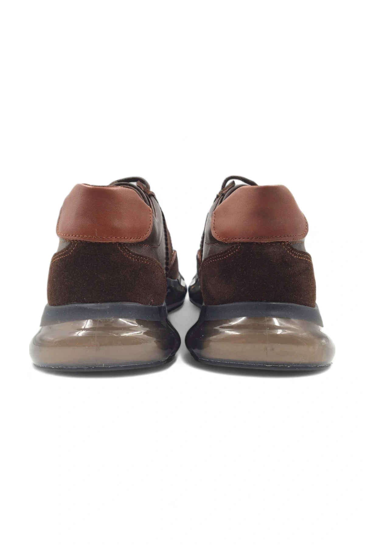 Eternis Kahverengi Bağcıklı Hakiki Deri Sneaker Spor Ayakkabı