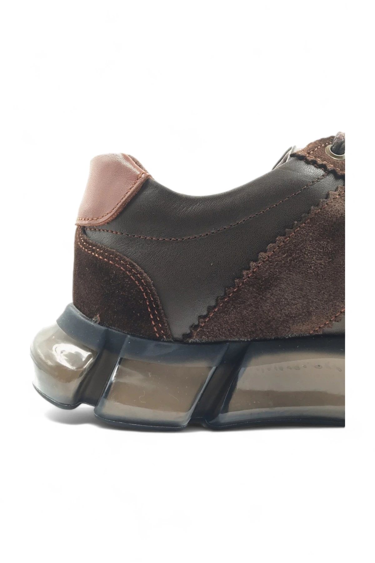 Eternis Kahverengi Bağcıklı Hakiki Deri Sneaker Spor Ayakkabı