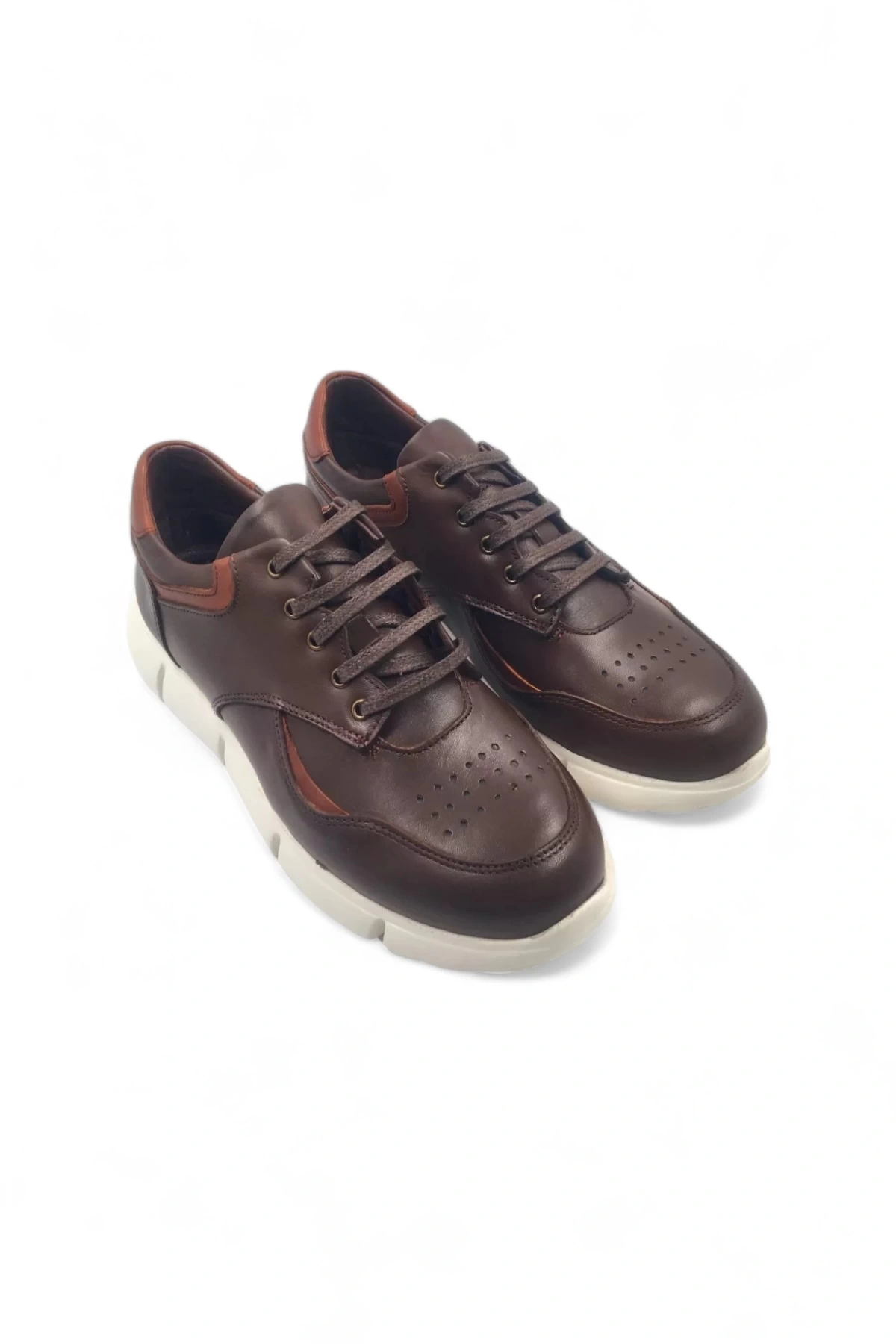 Ignite Kahverengi Hakiki Deri Bağcıklı Sneaker Spor Ayakkabı