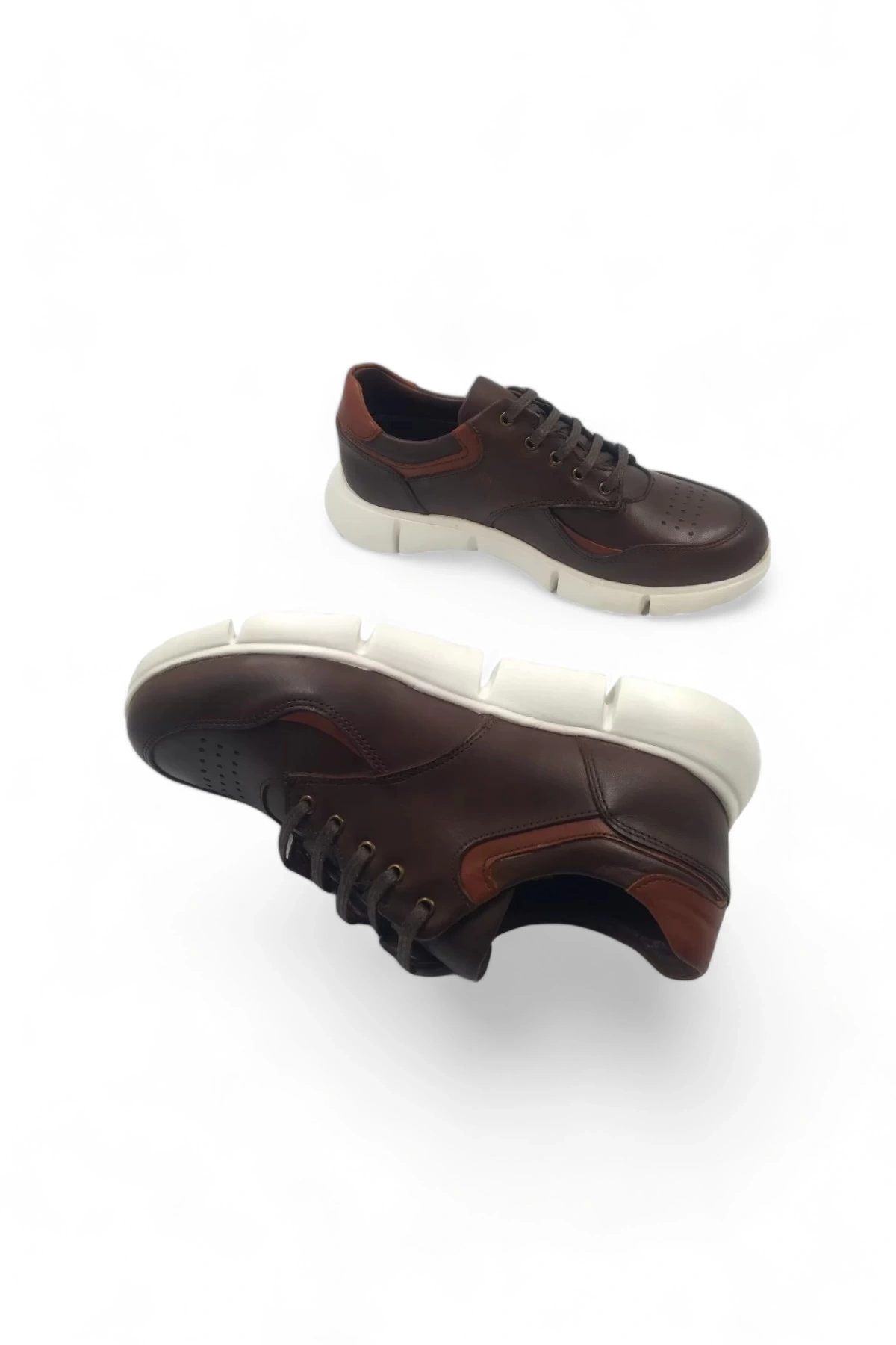 Ignite Kahverengi Hakiki Deri Bağcıklı Sneaker Spor Ayakkabı