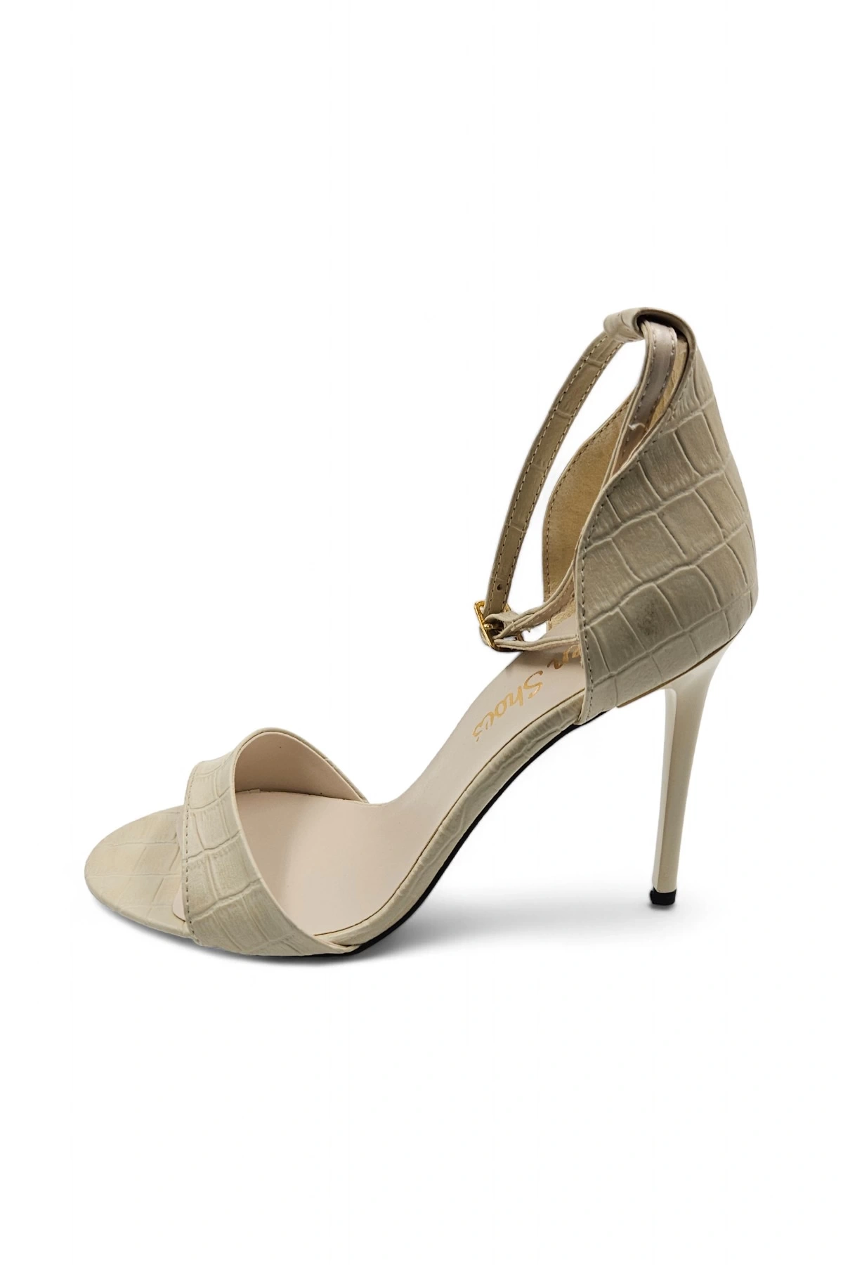 Lady Bej Kadın Tek Bantlı Şık Ve Zarif Klasik Topuklu Ayakkabı