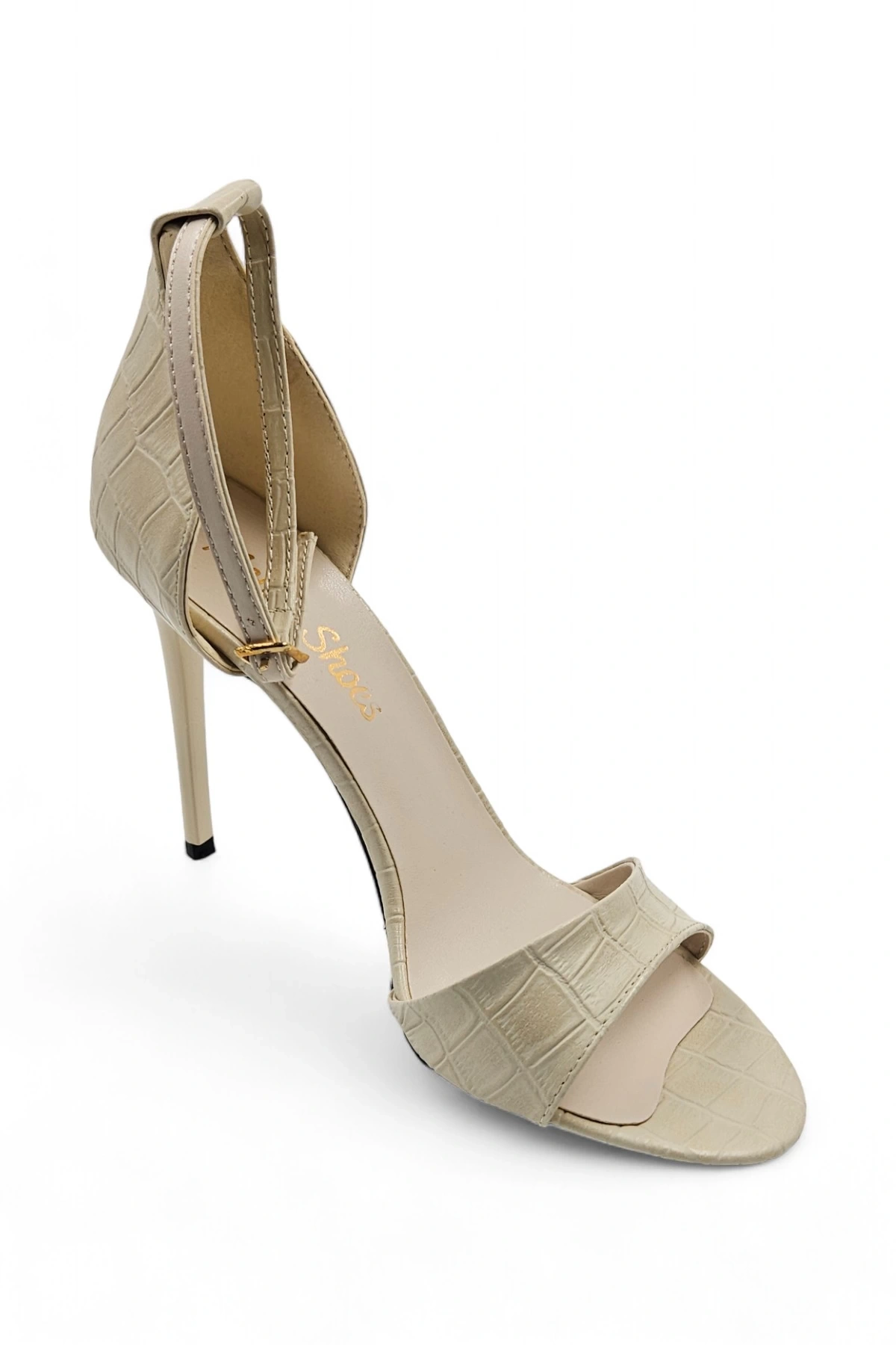 Lady Bej Kadın Tek Bantlı Şık Ve Zarif Klasik Topuklu Ayakkabı