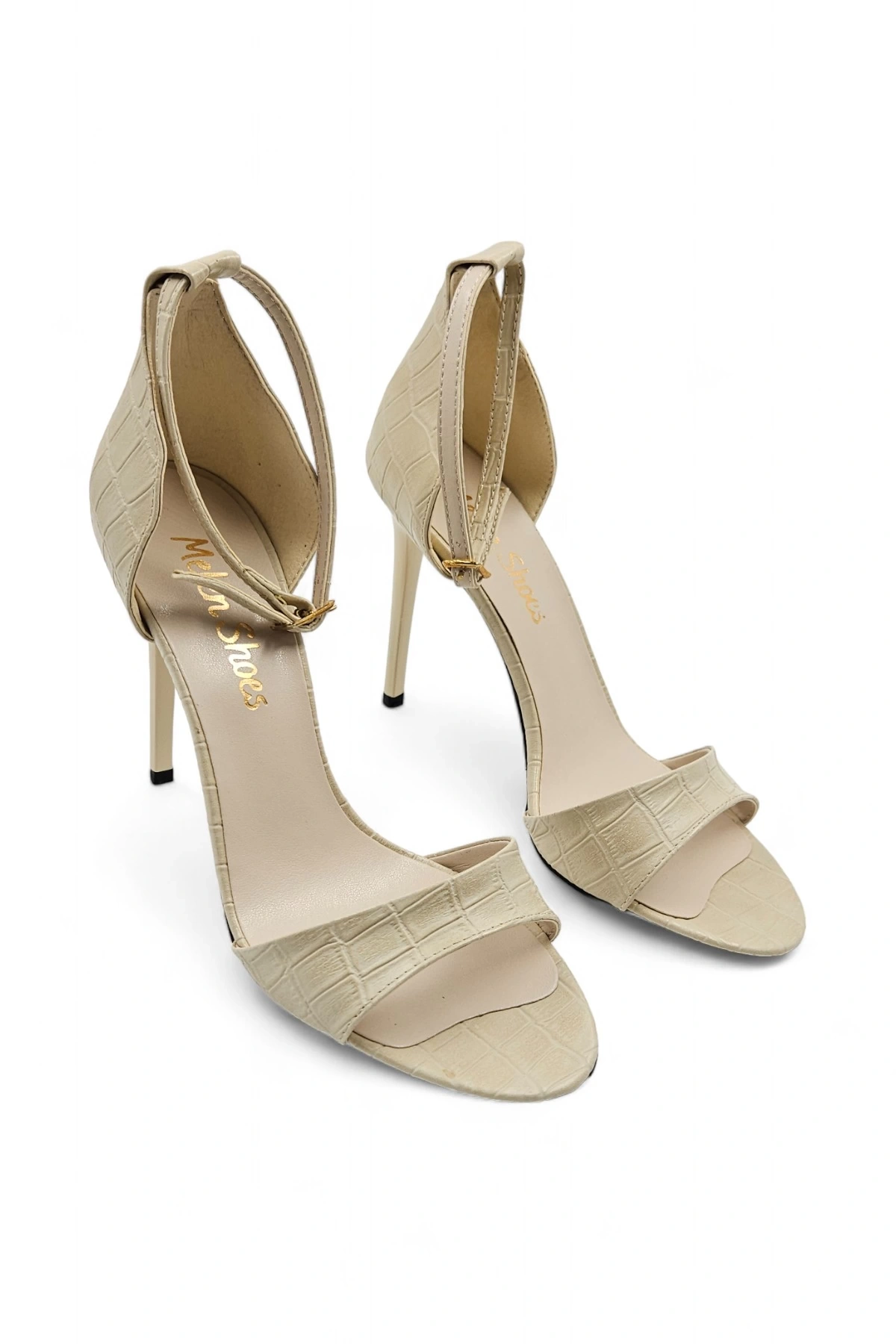 Lady Bej Kadın Tek Bantlı Şık Ve Zarif Klasik Topuklu Ayakkabı