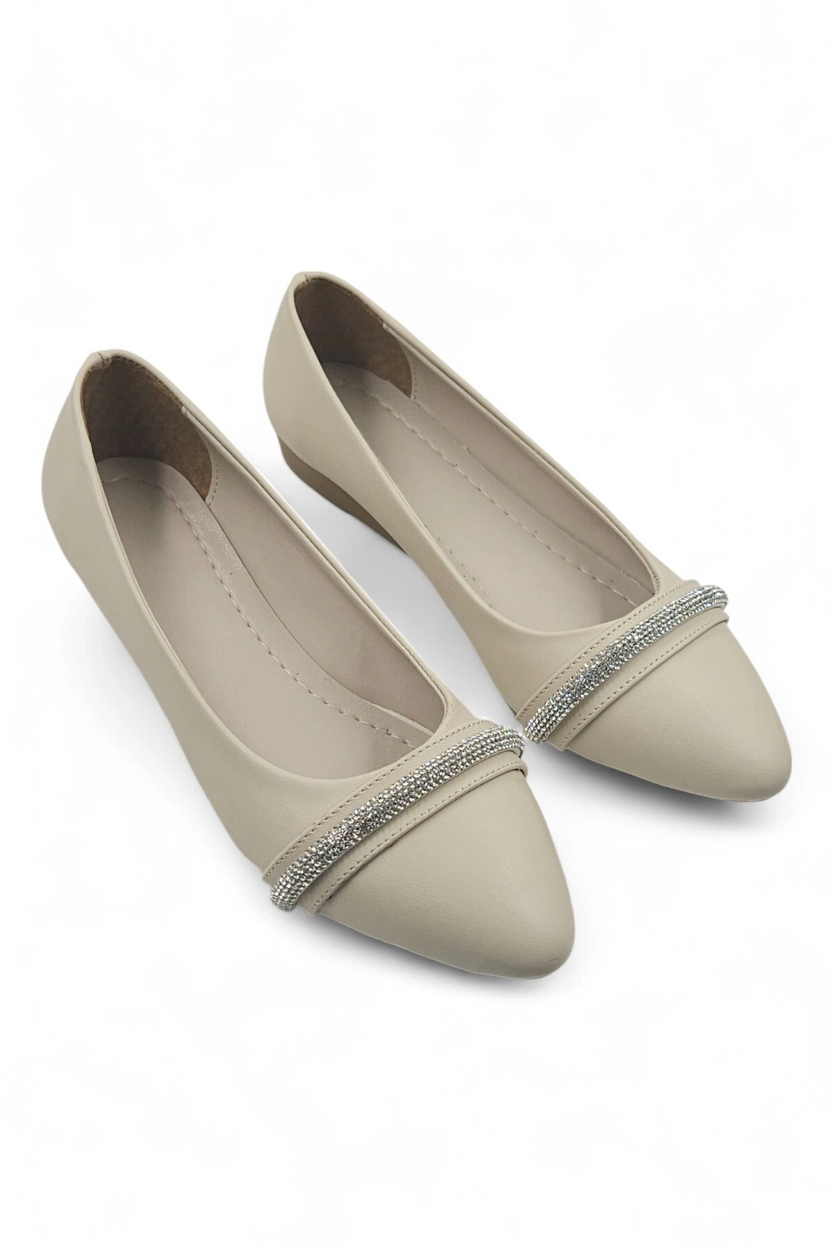 Lena Ekru Suni Deri Kadın Babet Ayakkabı