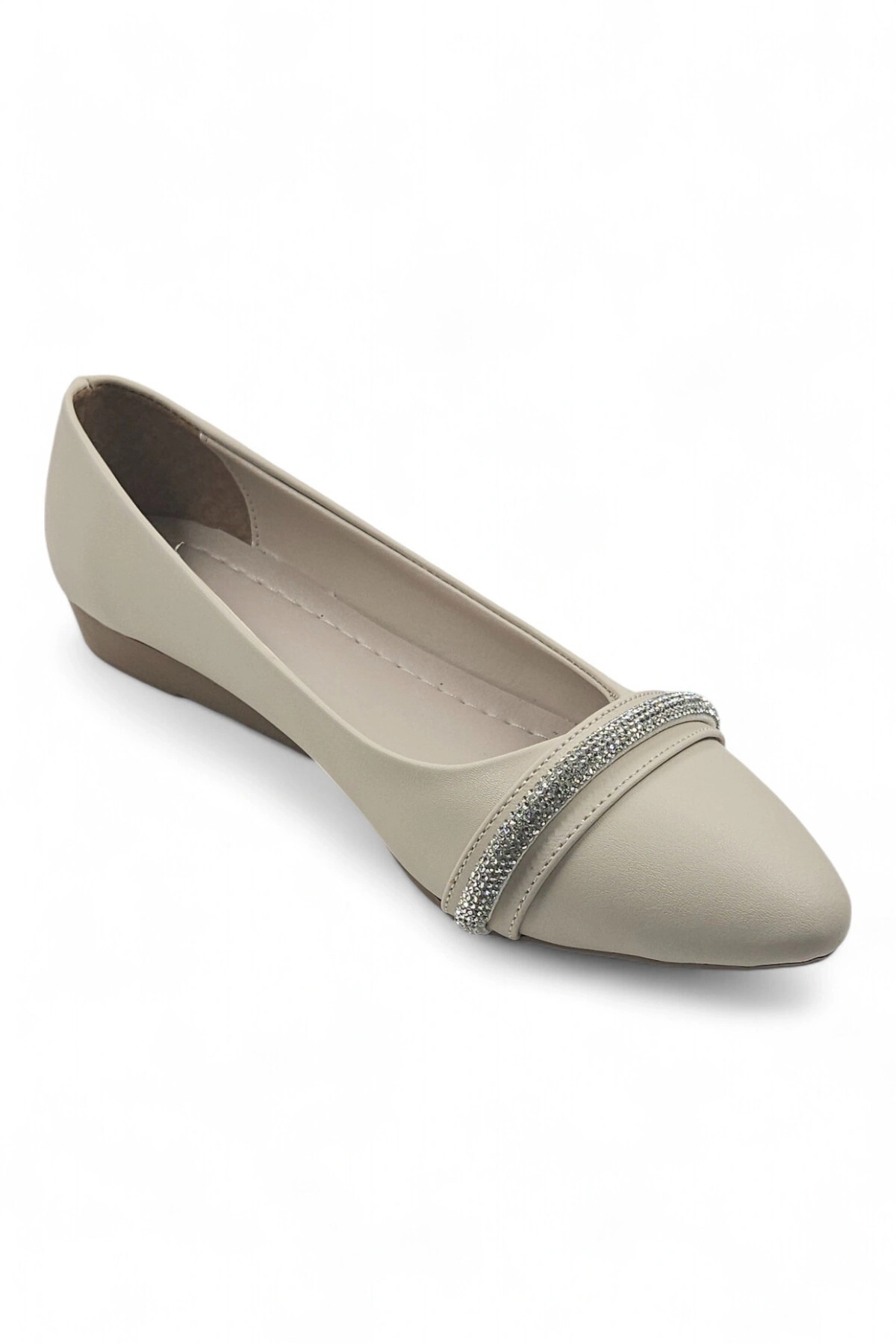 Lena Ekru Suni Deri Kadın Babet Ayakkabı