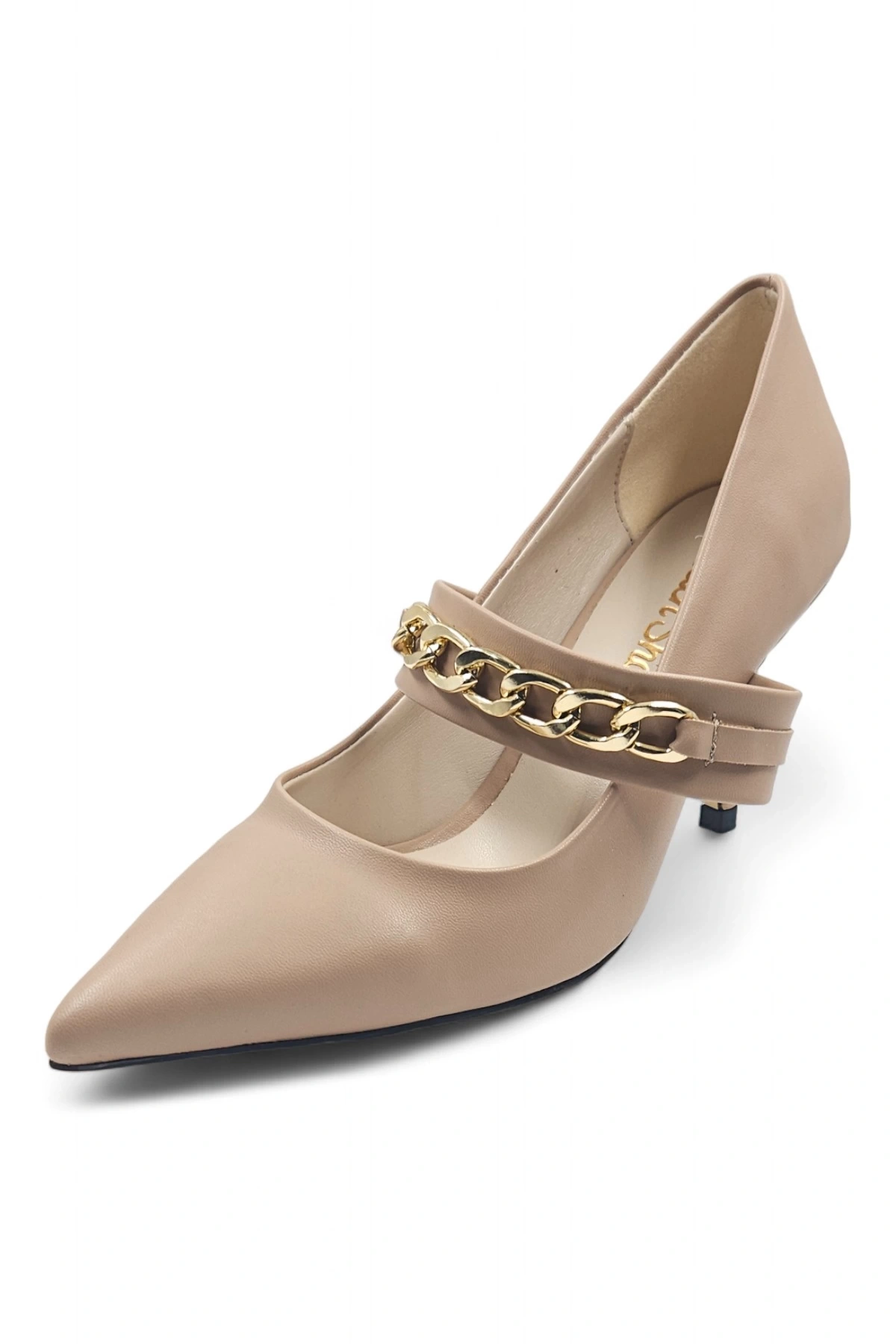 Lenora Bej Taşlı Toka Detaylı Kadın Stiletto Topuklu Ayakkabı