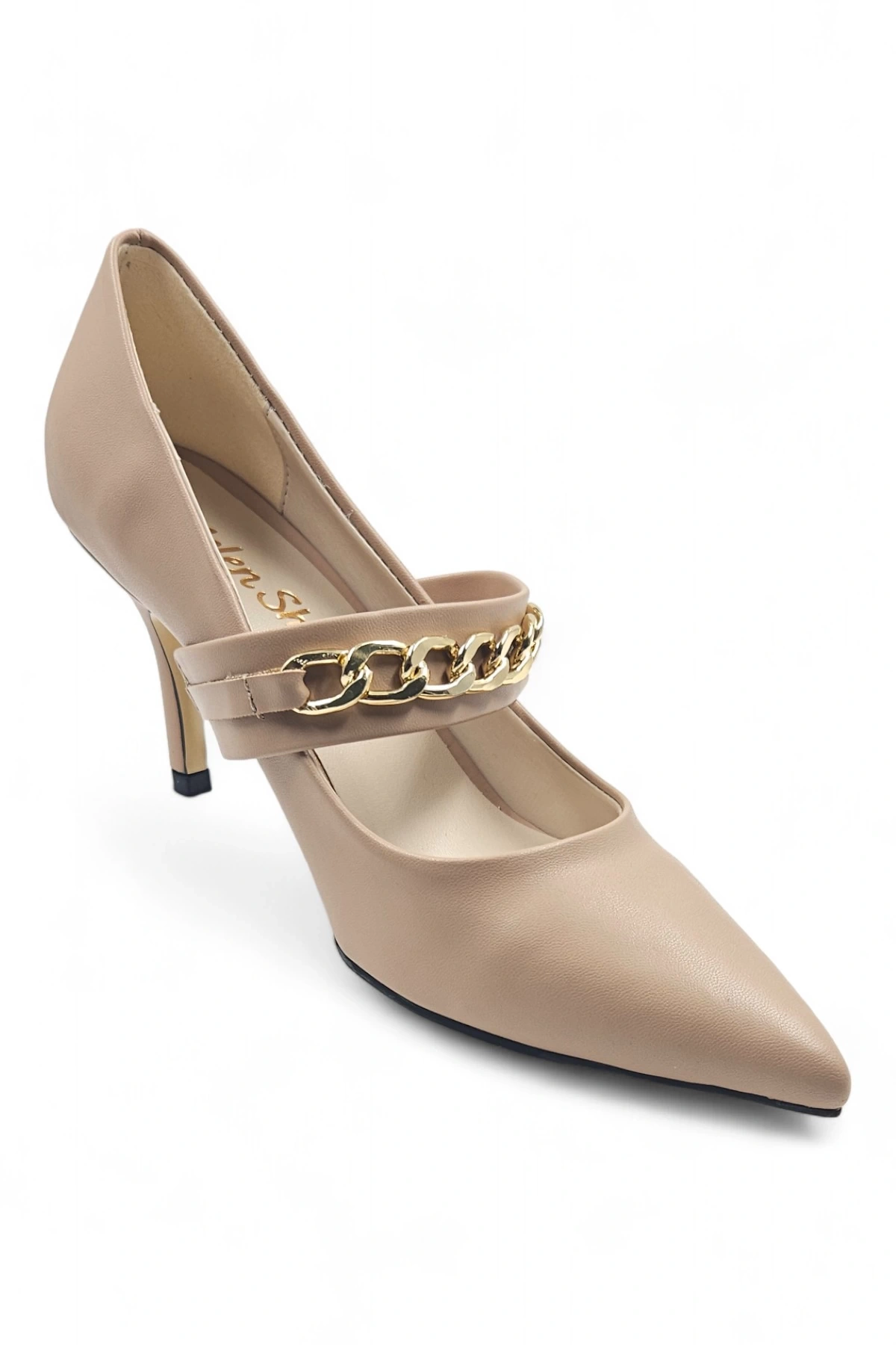 Lenora Bej Taşlı Toka Detaylı Kadın Stiletto Topuklu Ayakkabı