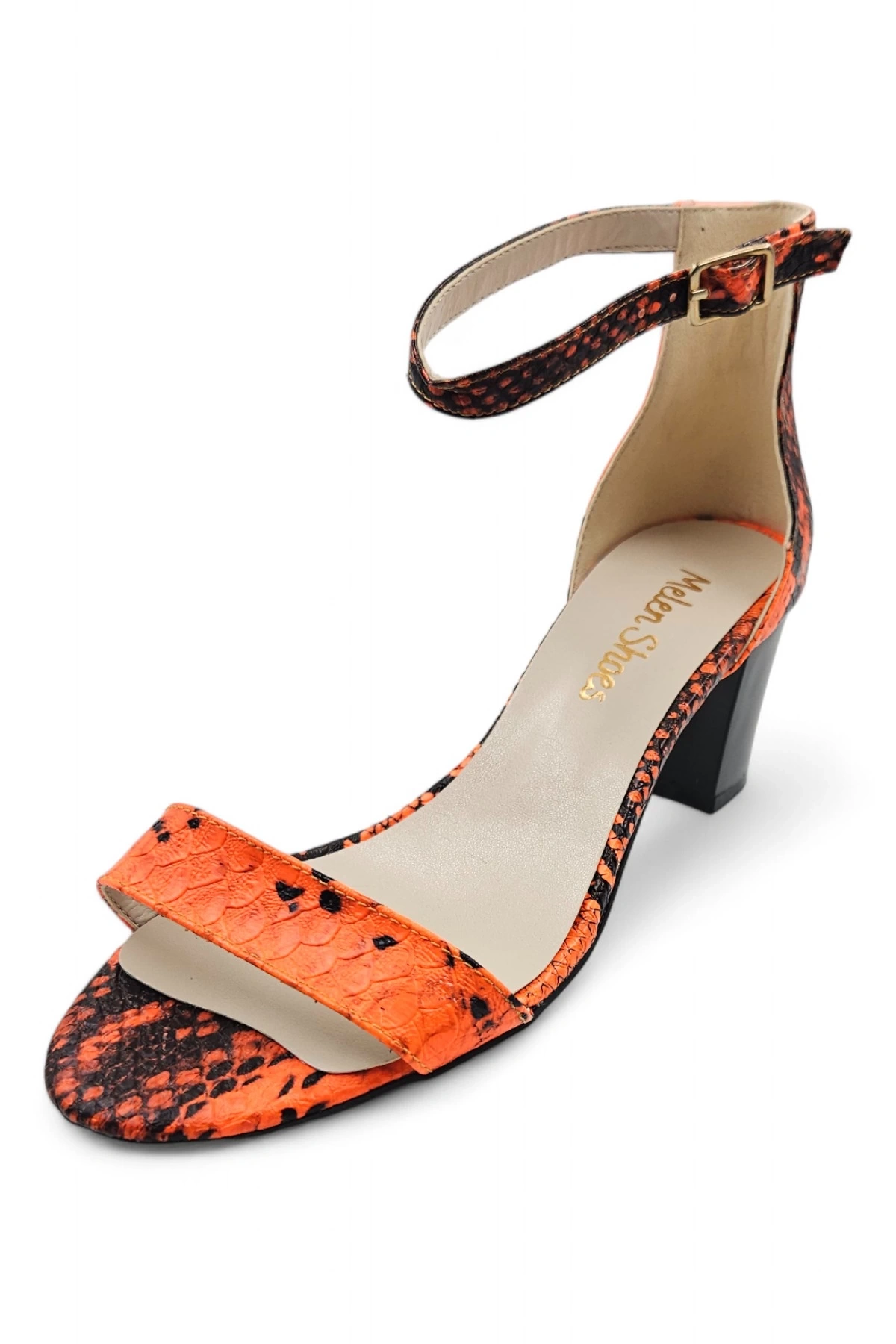 Lilac Turuncu Tek Bantlı Kadın Klasik Topuklu Ayakkabı