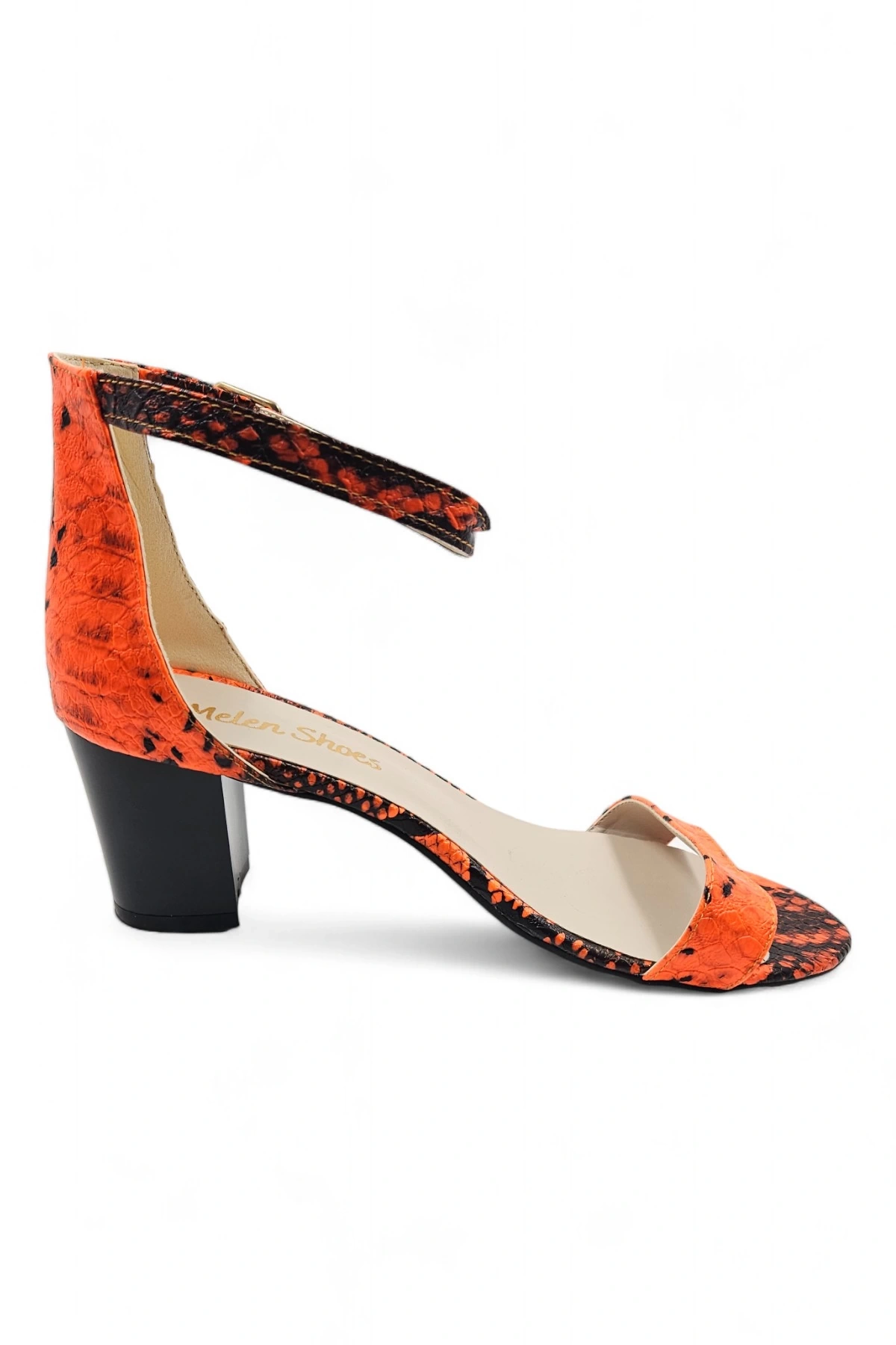 Lilac Turuncu Tek Bantlı Kadın Klasik Topuklu Ayakkabı