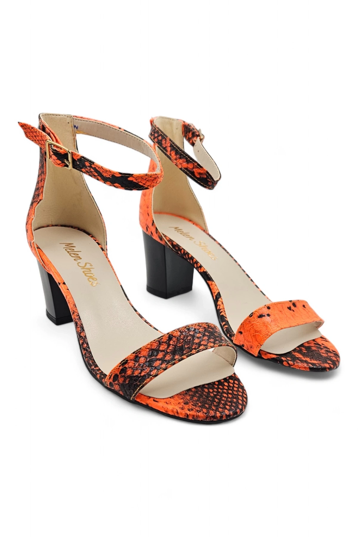 Lilac Turuncu Tek Bantlı Kadın Klasik Topuklu Ayakkabı