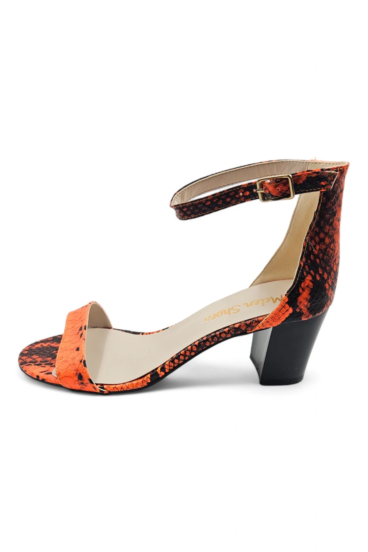 Lilac Turuncu Tek Bantlı Kadın Klasik Topuklu Ayakkabı