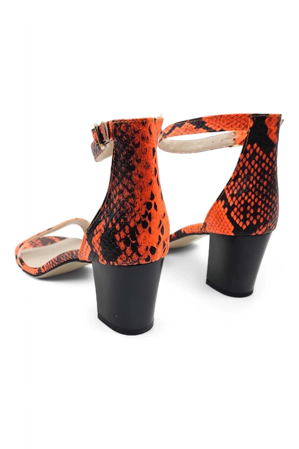 Lilac Turuncu Tek Bantlı Kadın Klasik Topuklu Ayakkabı