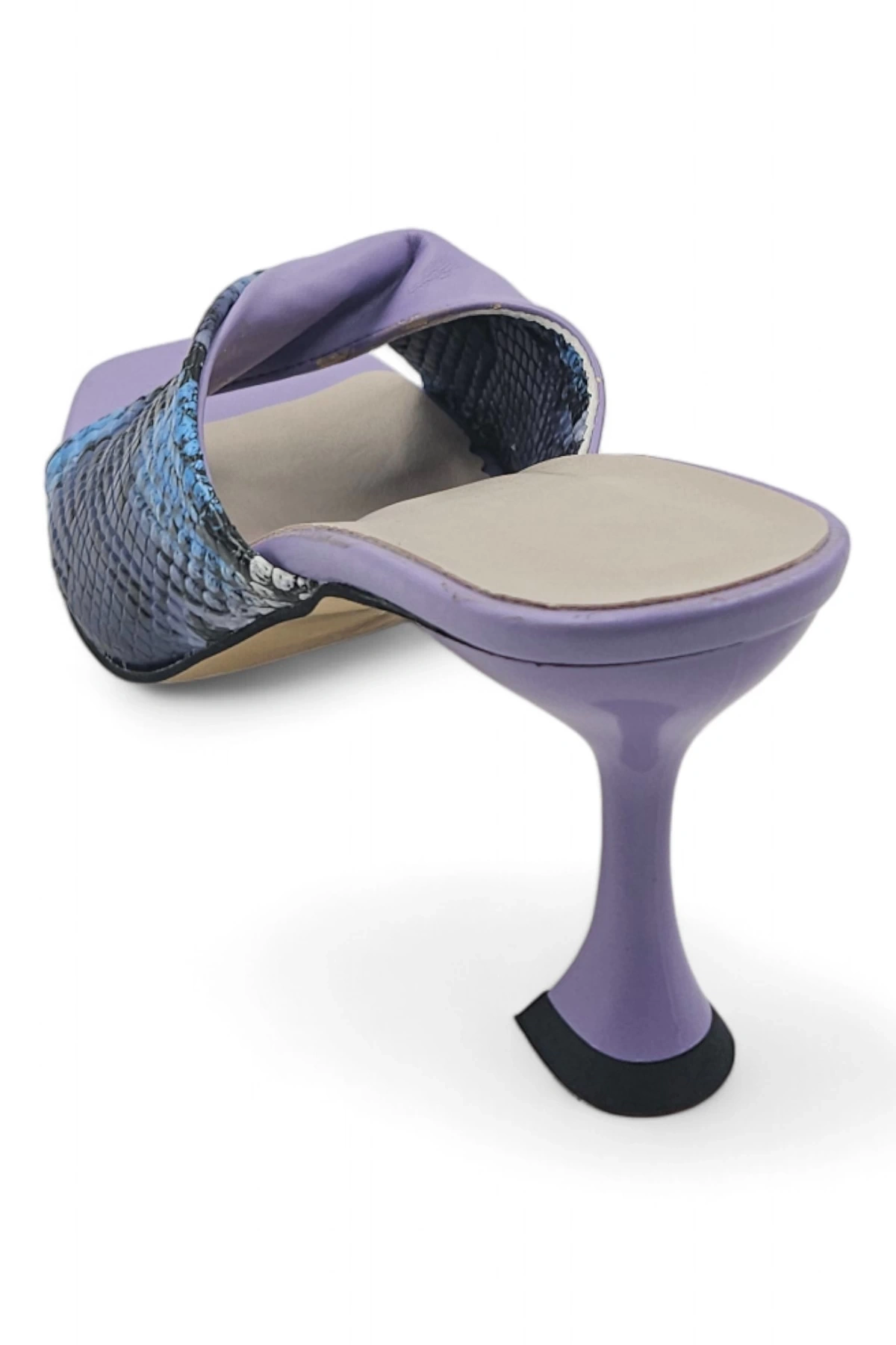 LilaLuxe Lila Pullu Desen Kadın Topuklu Terlik