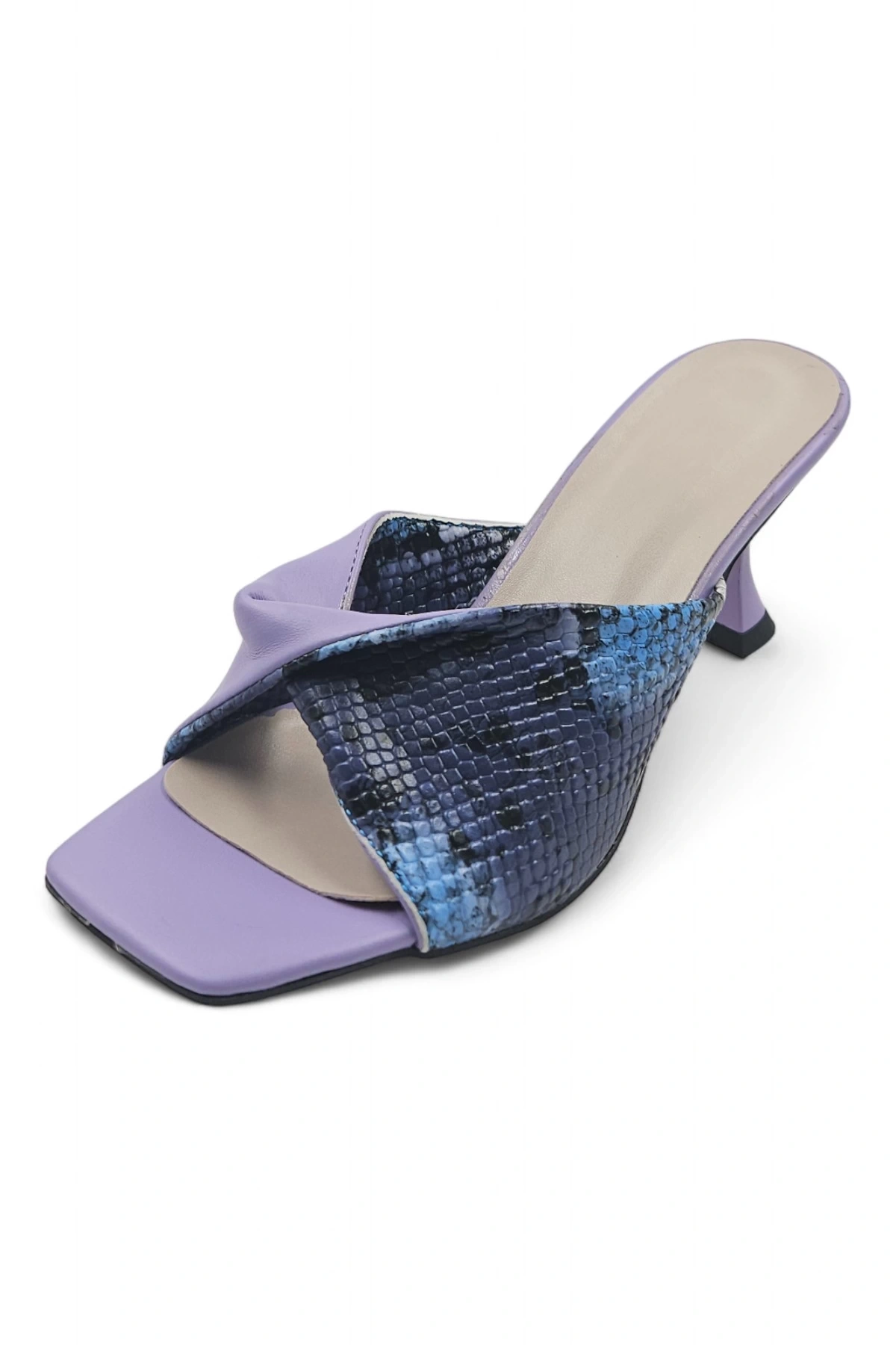 LilaLuxe Lila Pullu Desen Kadın Topuklu Terlik