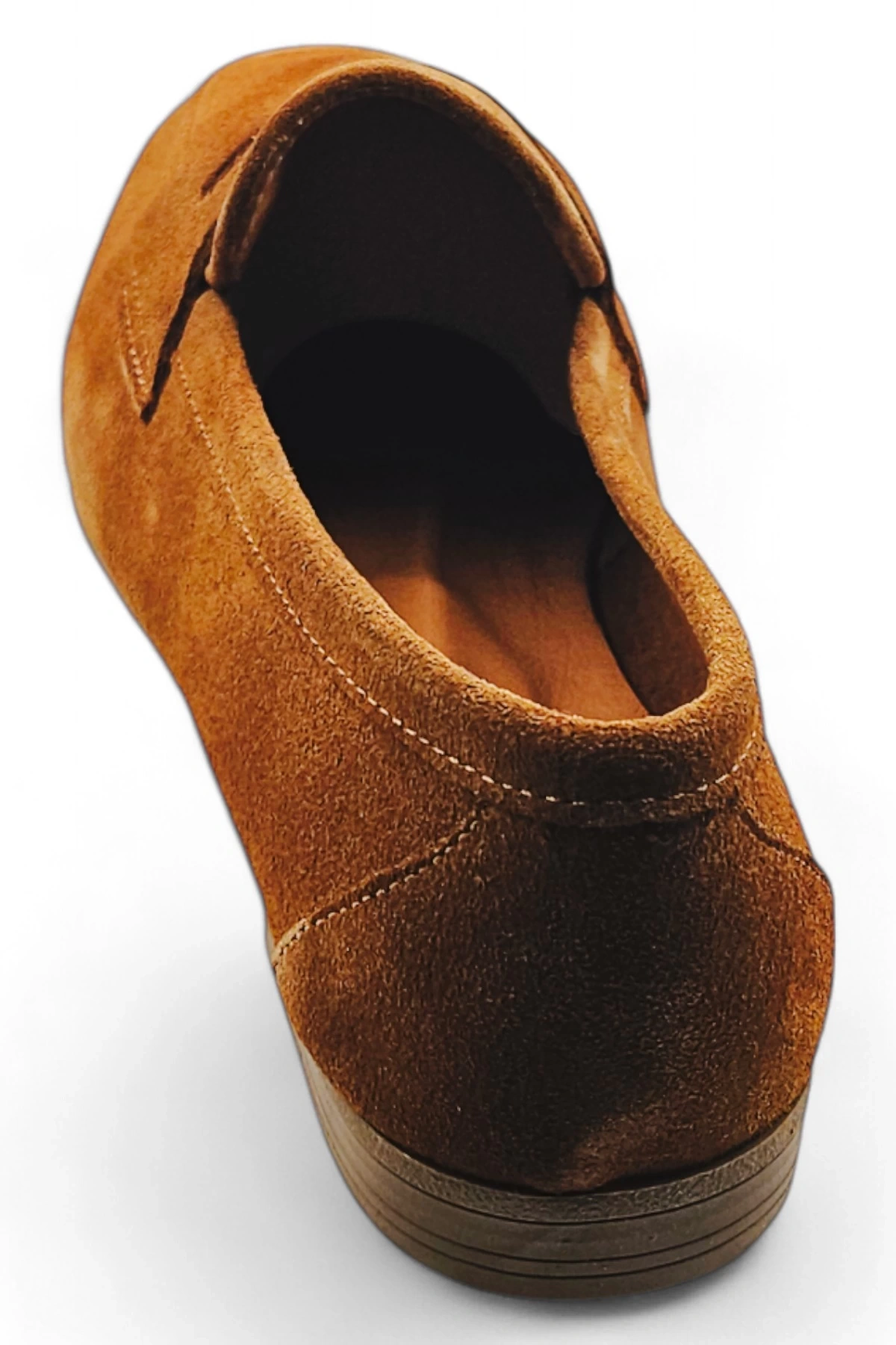 Lily Taba Hakiki Deri Süet Kadın Makosen Loafer Ayakkabı