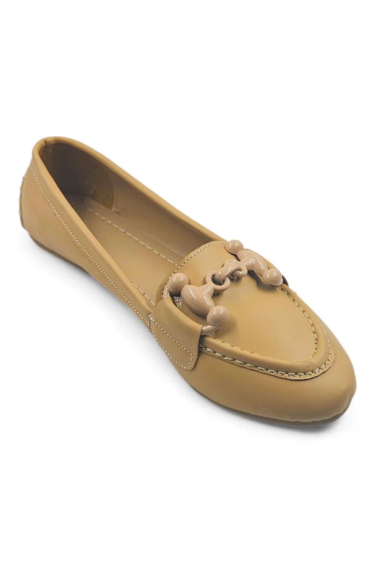 Lina Bej Suni Deri Kadın Babet Ayakkabı