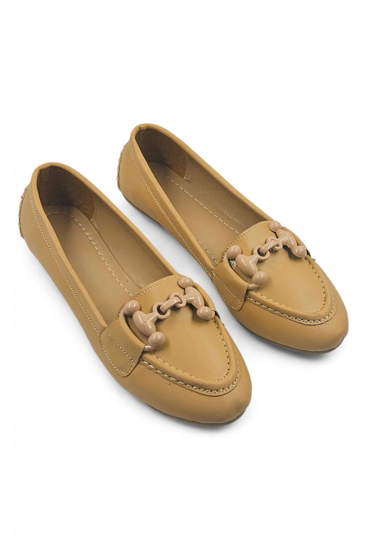 Lina Bej Suni Deri Kadın Babet Ayakkabı