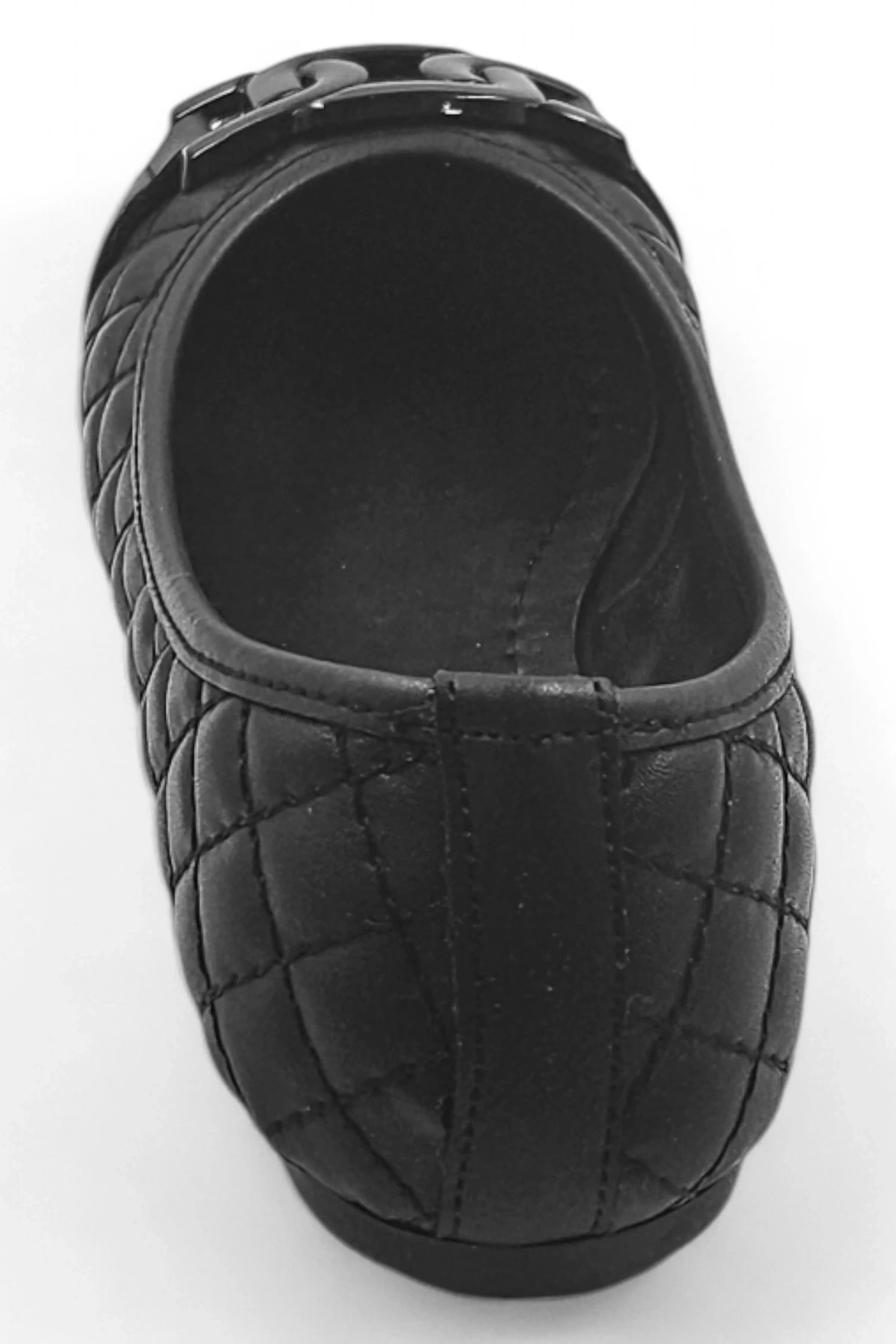 Luna Siyah Suni Deri Kadın Babet Ayakkabı