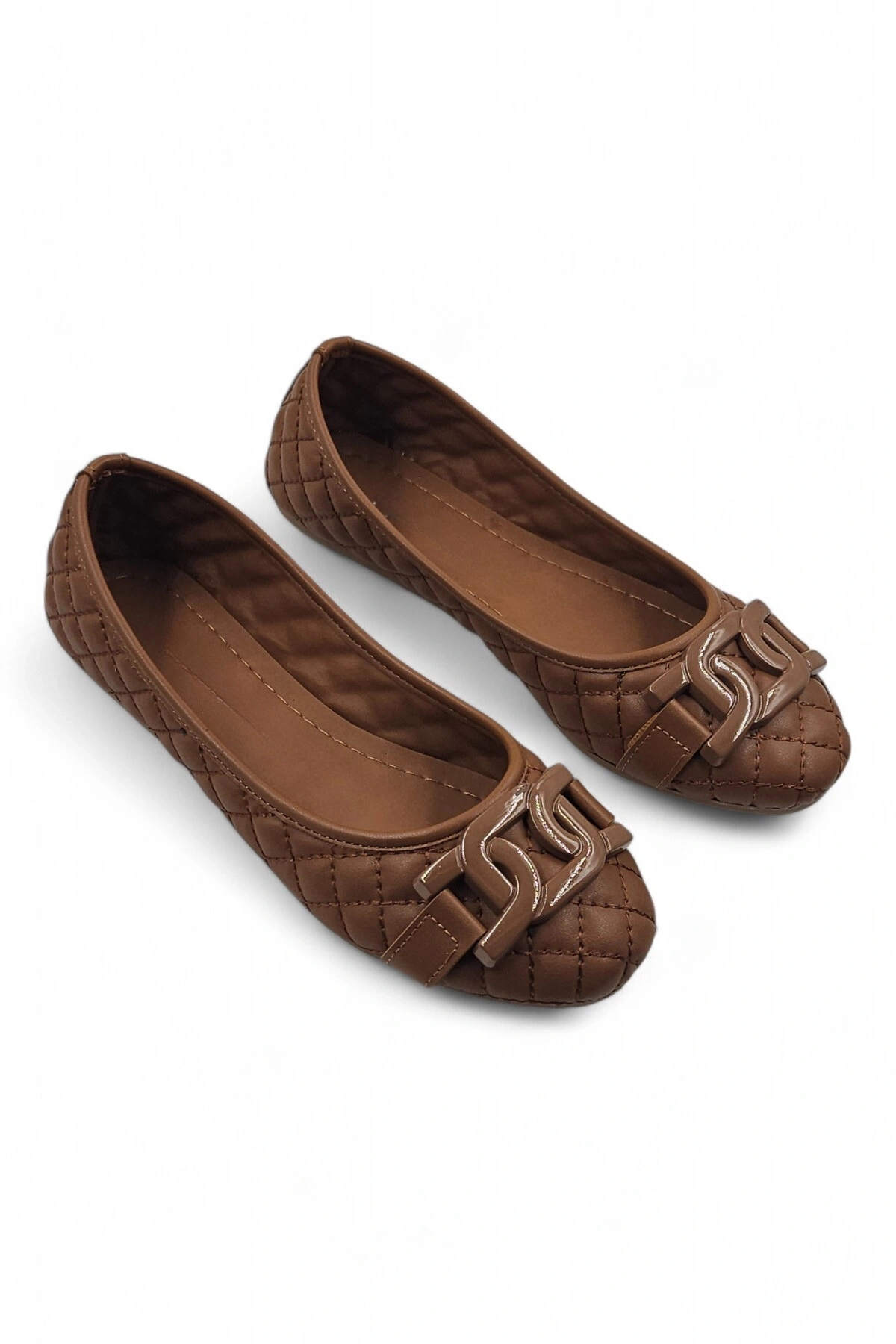 Luna Taba Suni Deri Kadın Babet Ayakkabı