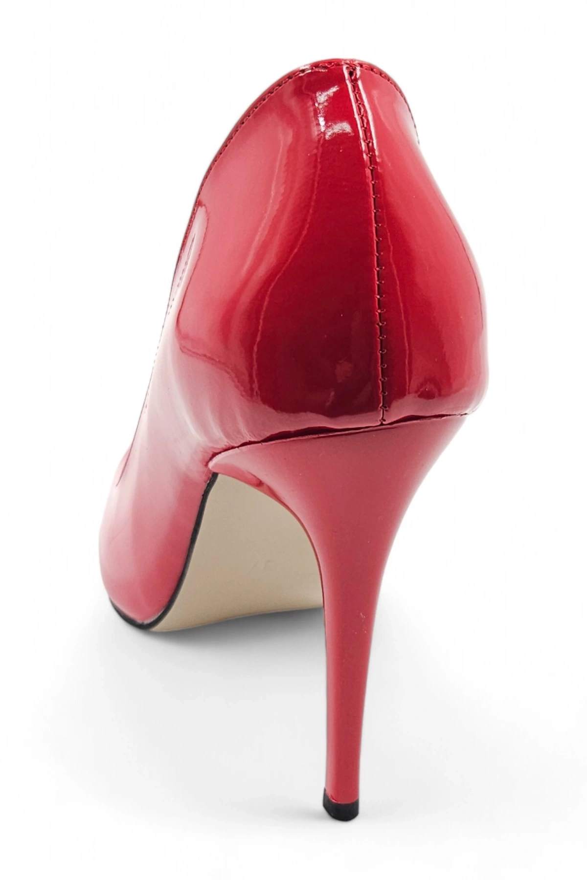 Luxuria Kırmızı Parlak Rahat Yüksek Stiletto 10 Cm Topuklu Ayakkabı