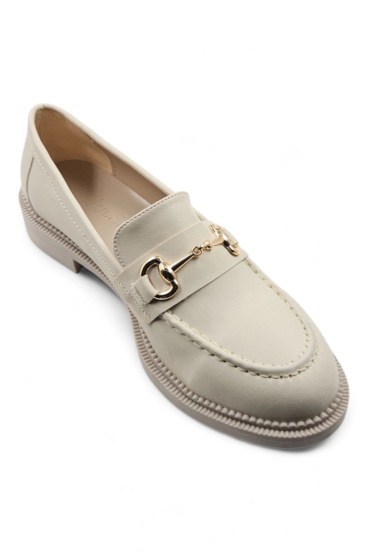 Mirth Bej Loafer Toka Detaylı Mat Makosen Kadın Loafer Ayakkabı