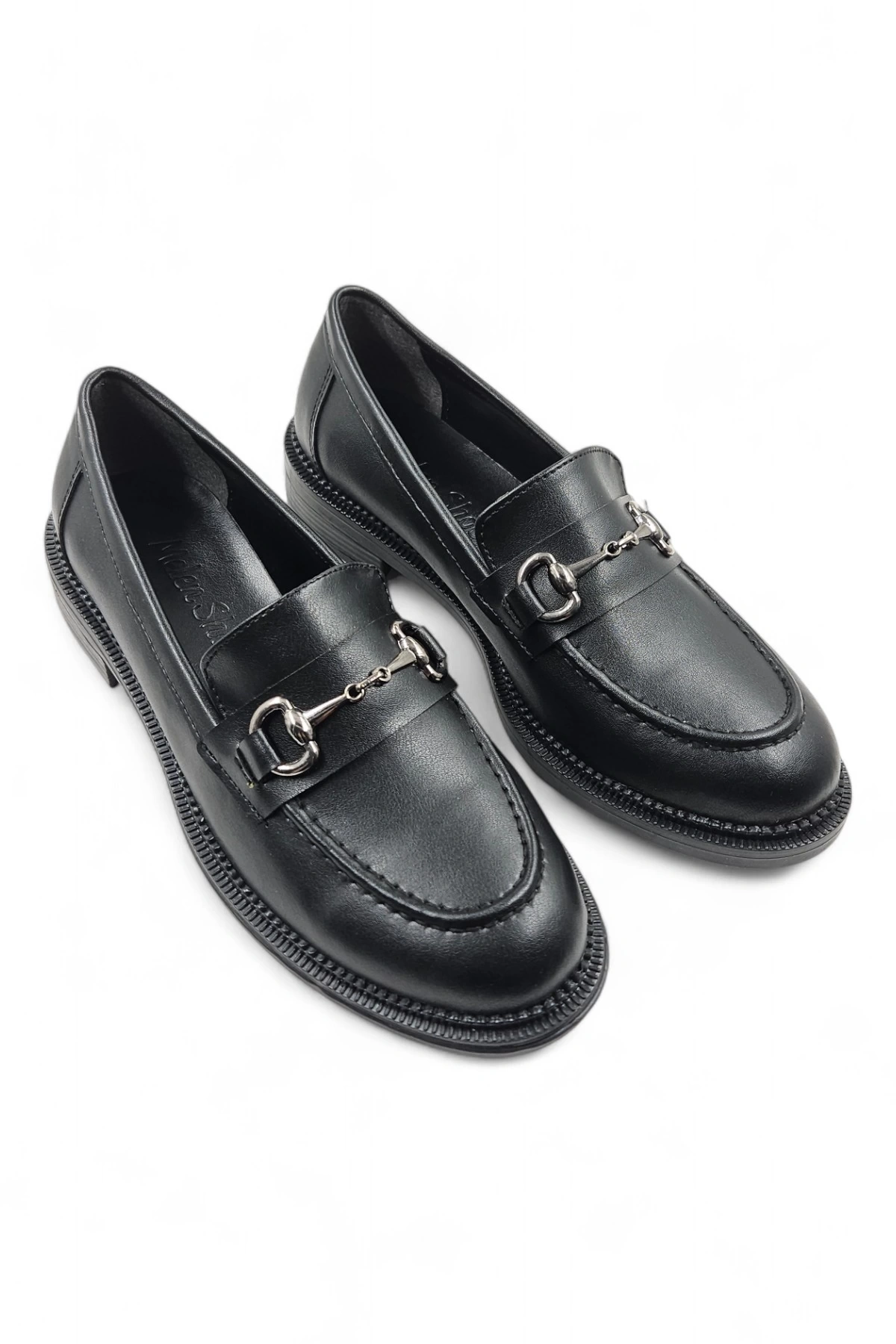 Mirth Siyah Loafer Toka Detaylı Mat Makosen Kadın Loafer Ayakkabı