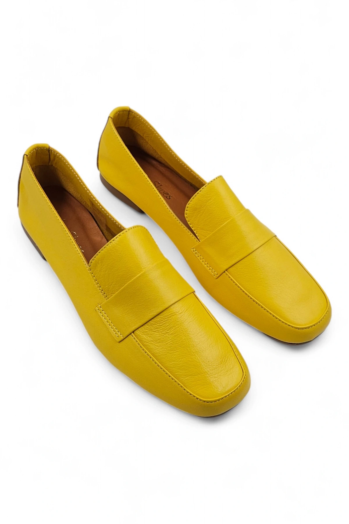 Ophelia Sarı Hakiki Deri Kadın Babet Ayakkabı