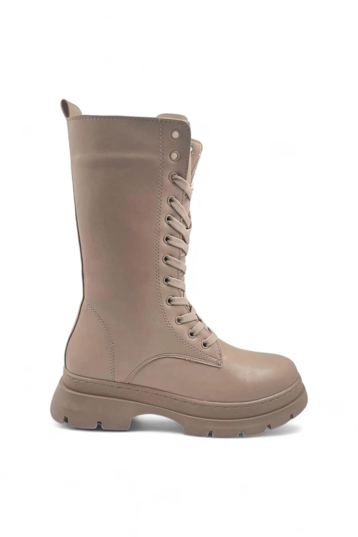 Panache Suni Bej Kadın Bağcıklı ve Fermuarlı Çizme