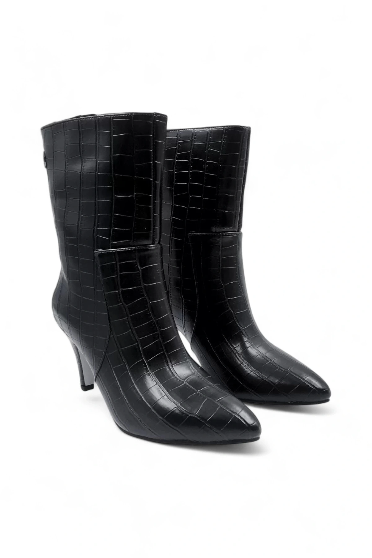 Plusha Siyah Kadın Yarım Çizme