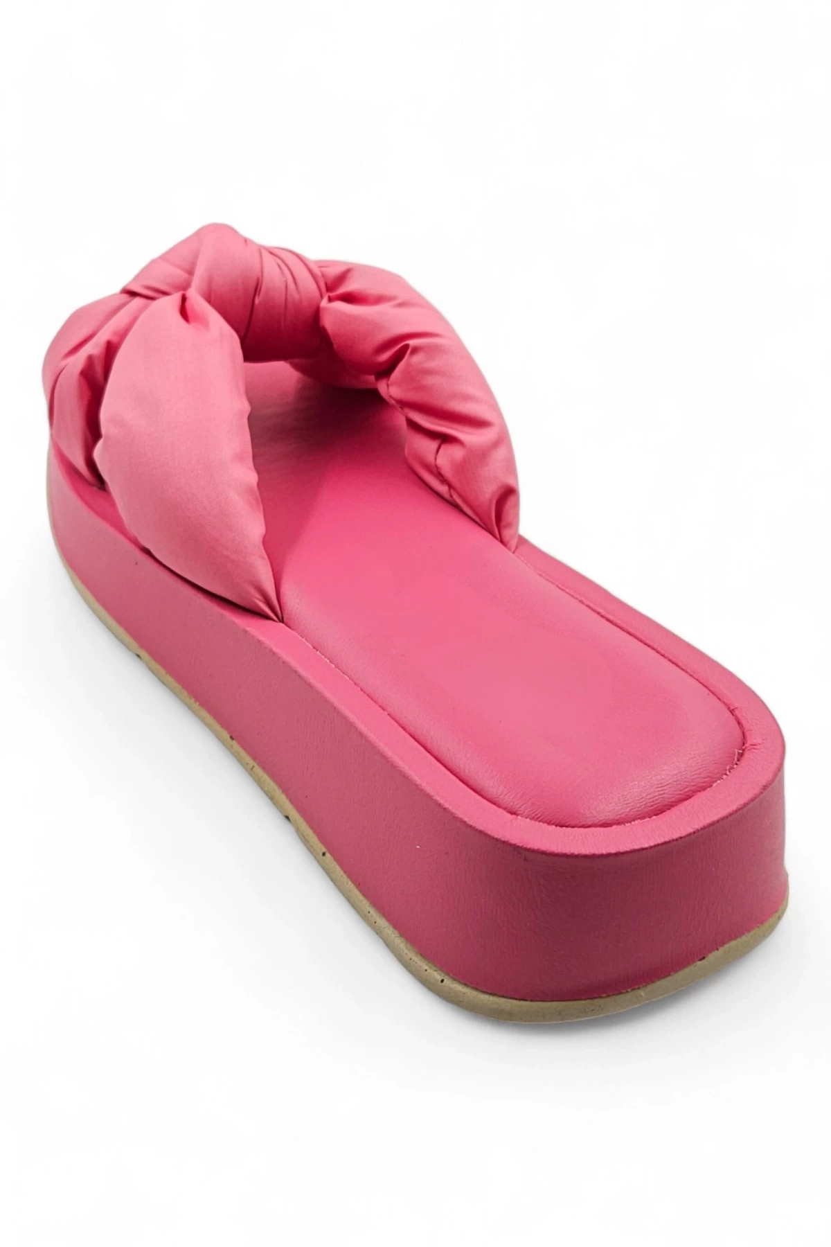 Routeway Fuşya Kadın Kabarık Detaylı Platform Terlik
