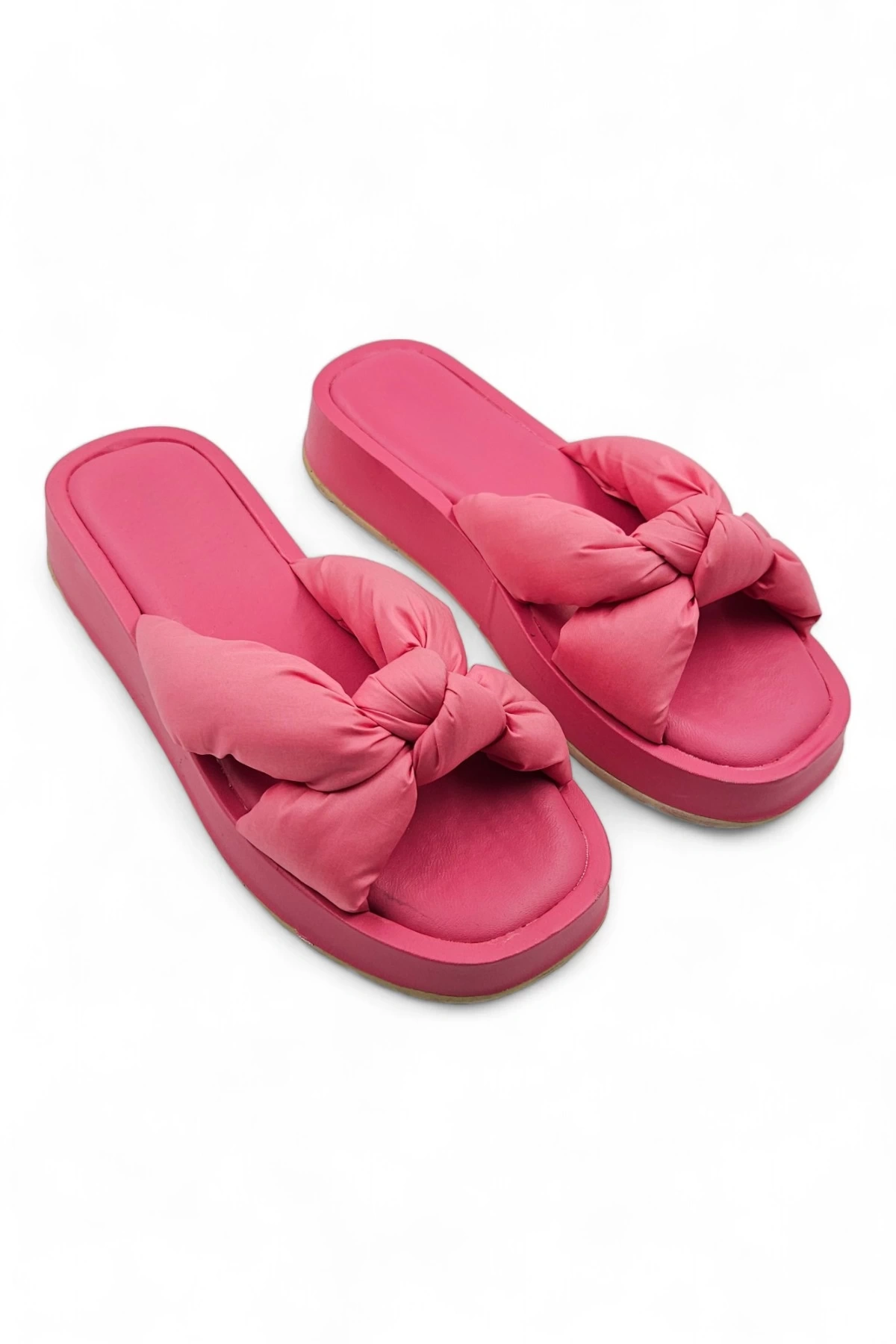 Routeway Fuşya Kadın Kabarık Detaylı Platform Terlik