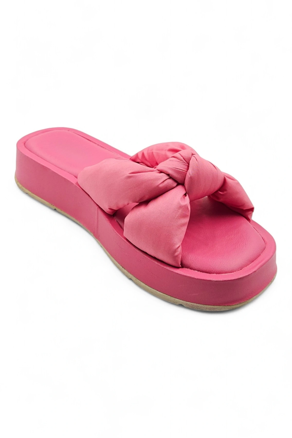 Routeway Fuşya Kadın Kabarık Detaylı Platform Terlik